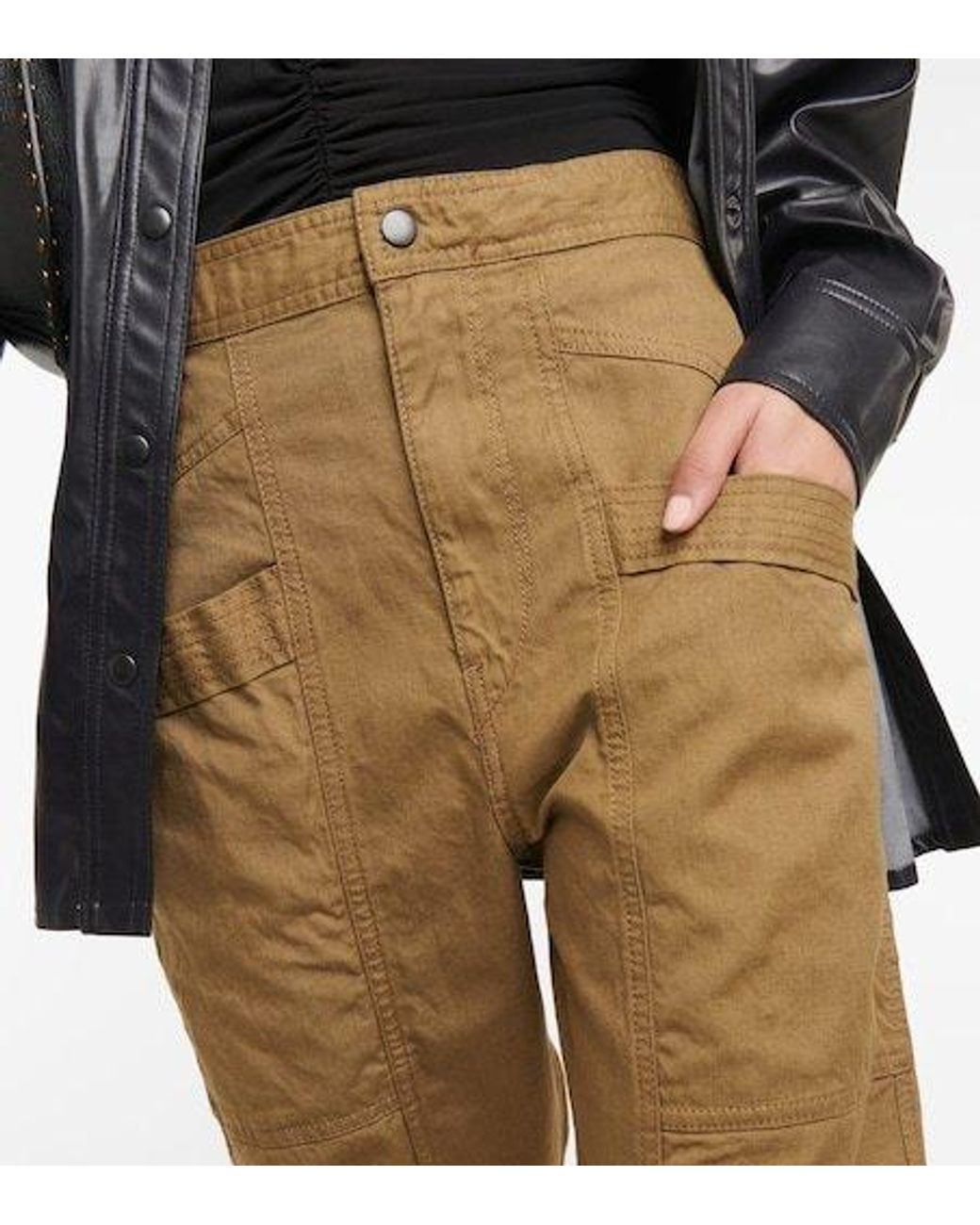 Isabel Marant Natural High-Waisted Casual Pants