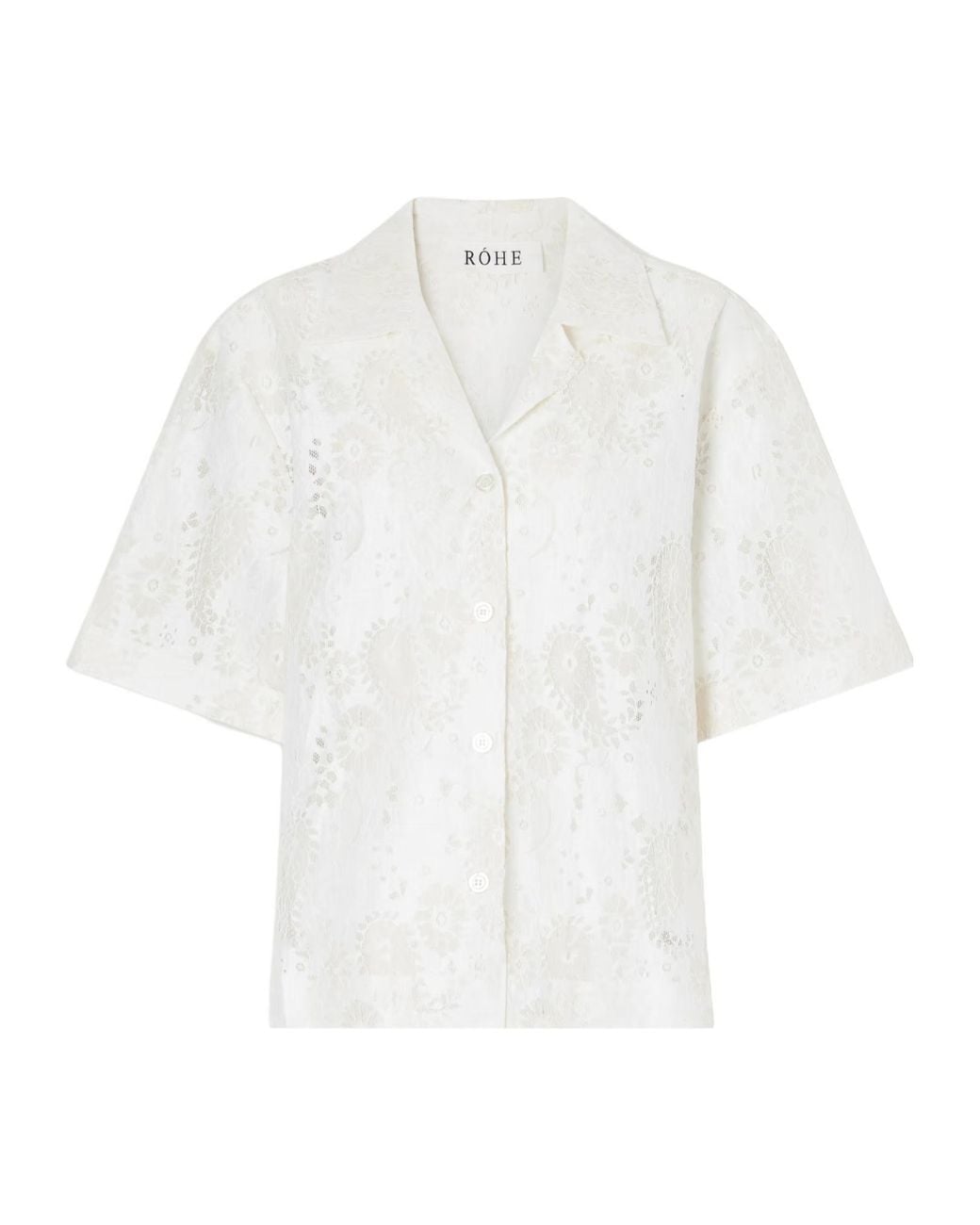Rohe White Embroidered Lace Shirt