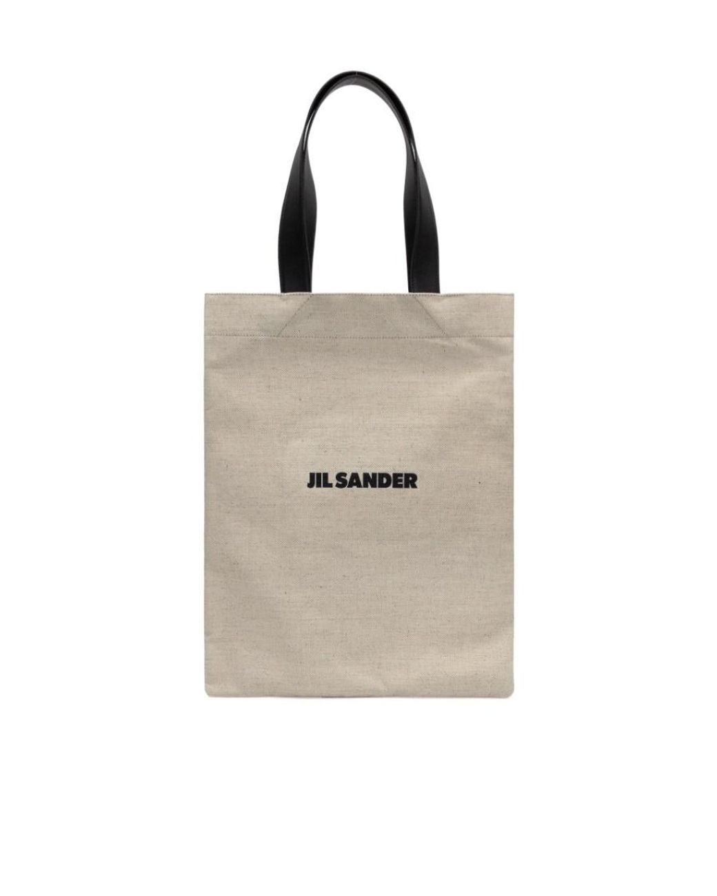 Jil Sander Natural Logo Detailed Rectangular Tote Bag