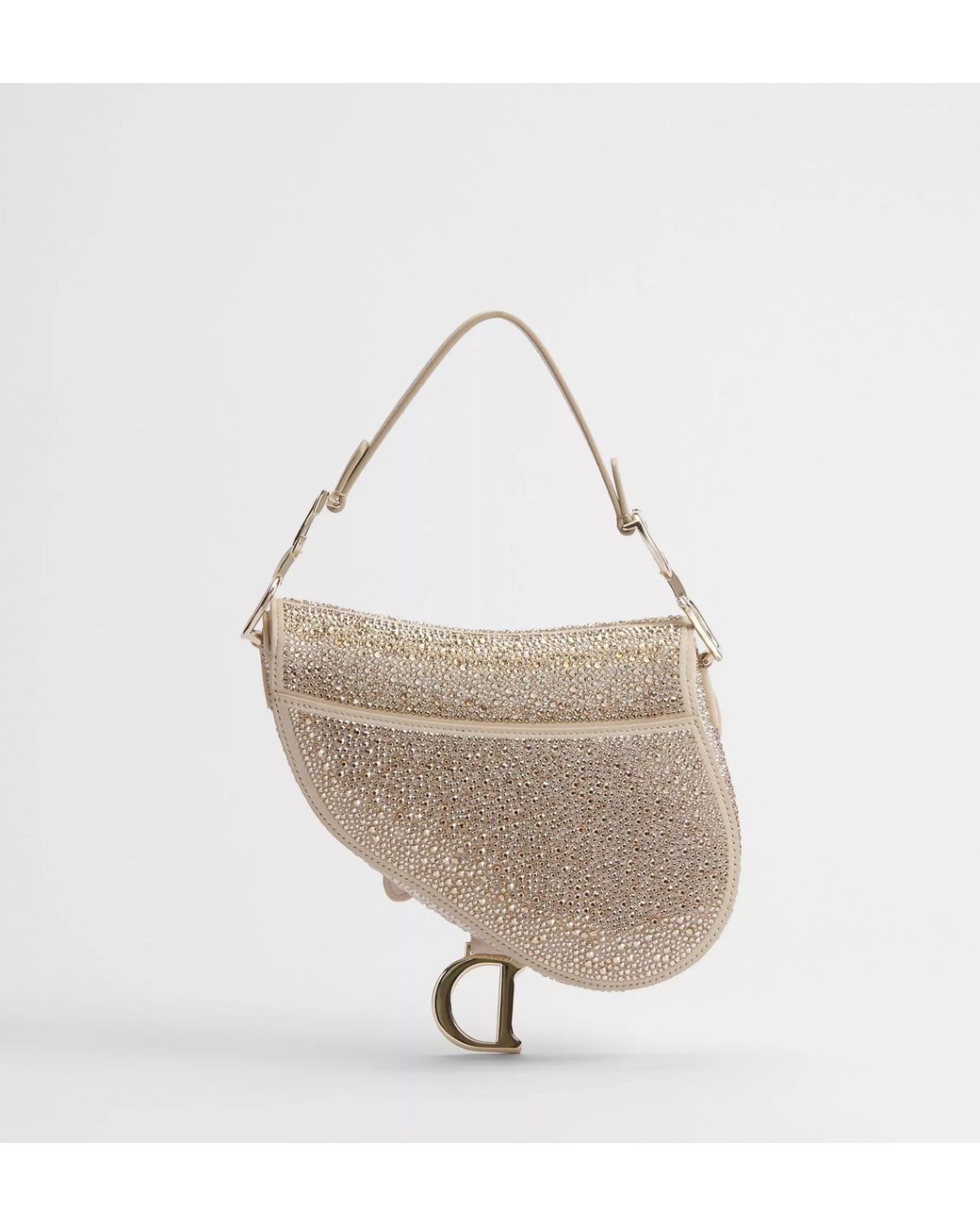 Dior White Small Saddle Bag With Strap