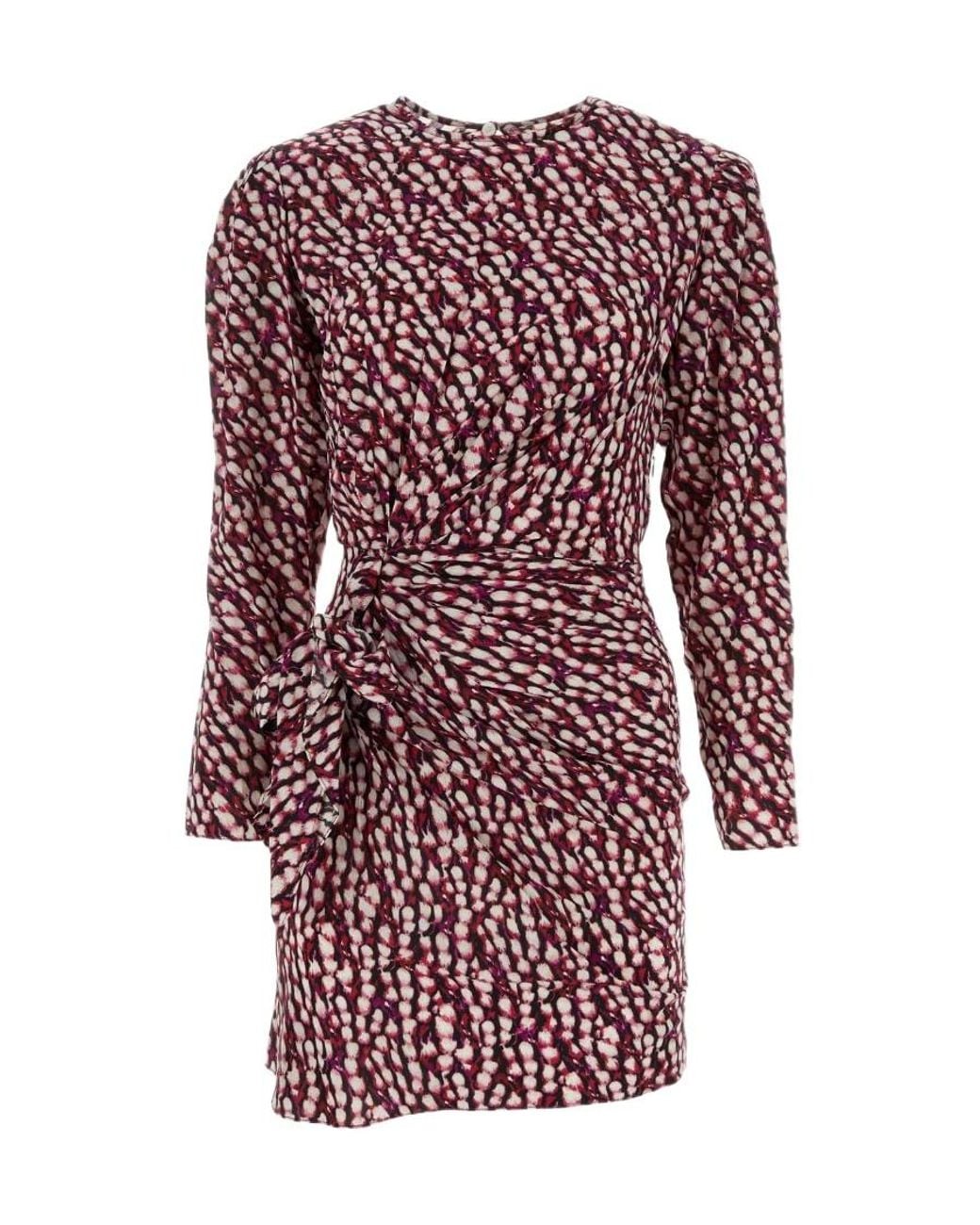 Isabel Marant Red Isabel Marant Étoile Dulce Ruched Detailed Mini Dress