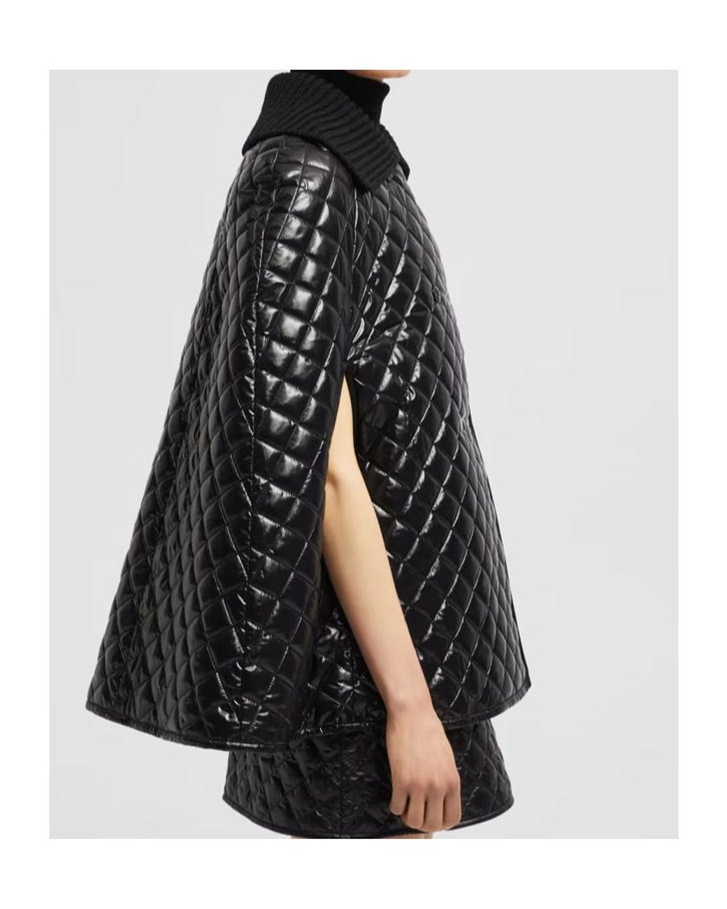 Moncler Black Quiletd Padded Cape