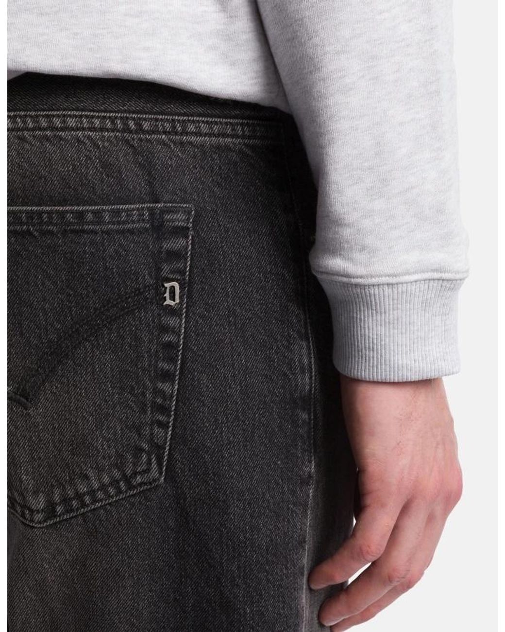 Dondup Black Belt Loop Jeans for men