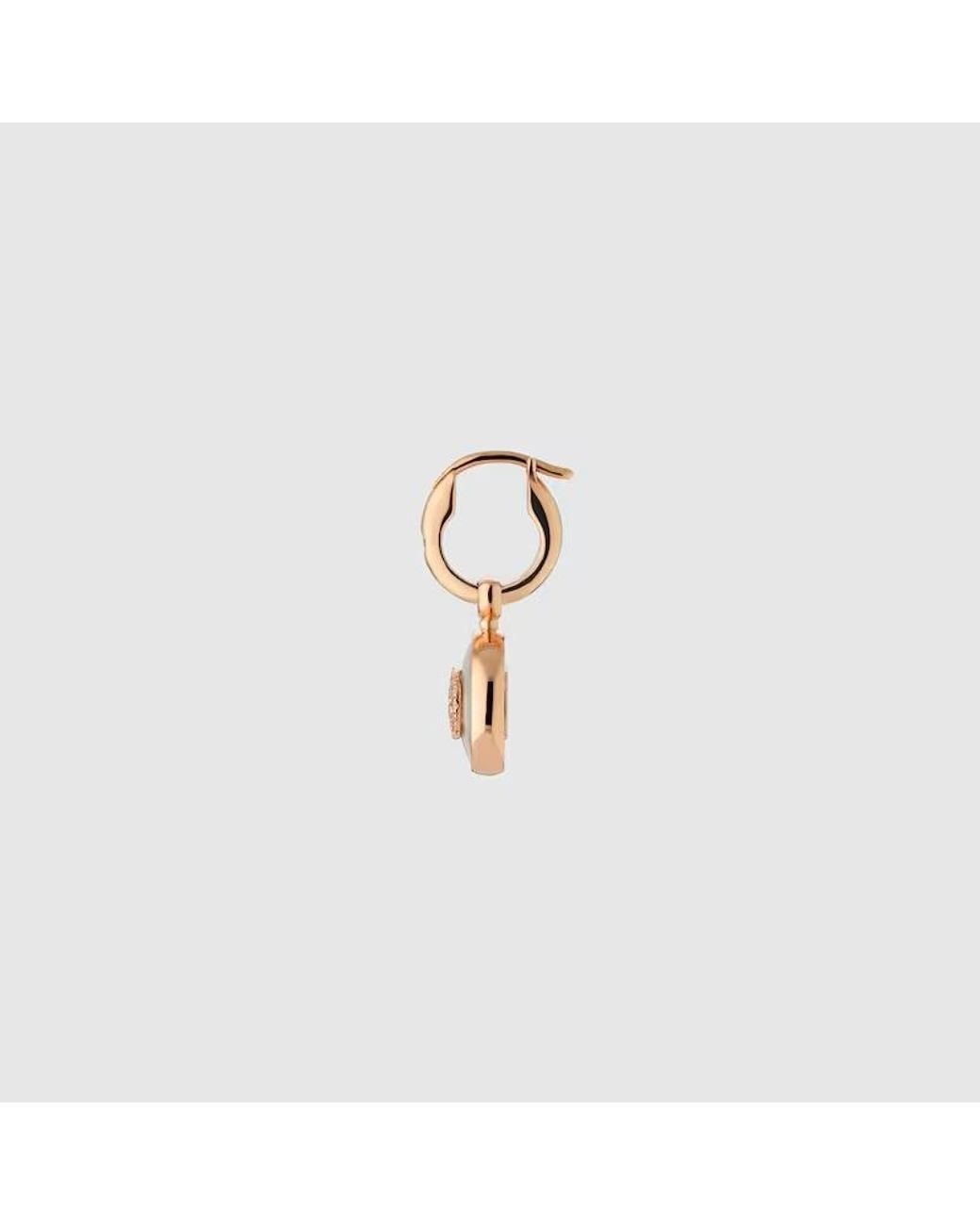 Gucci White Interlocking Diamond 18K Earrings