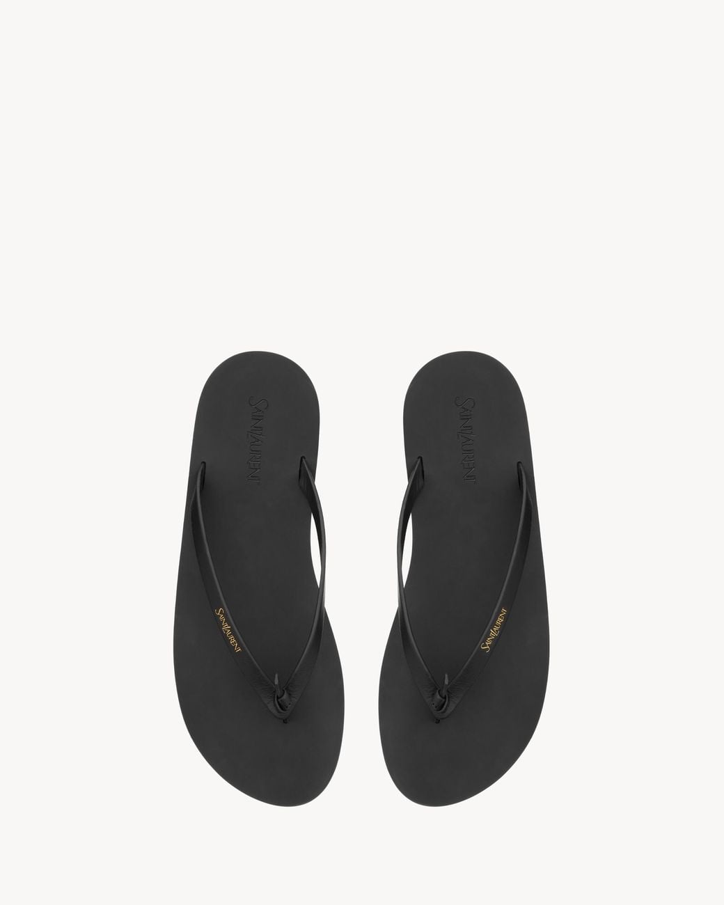 Saint Laurent White Logo Lettering Thong Sandals for men