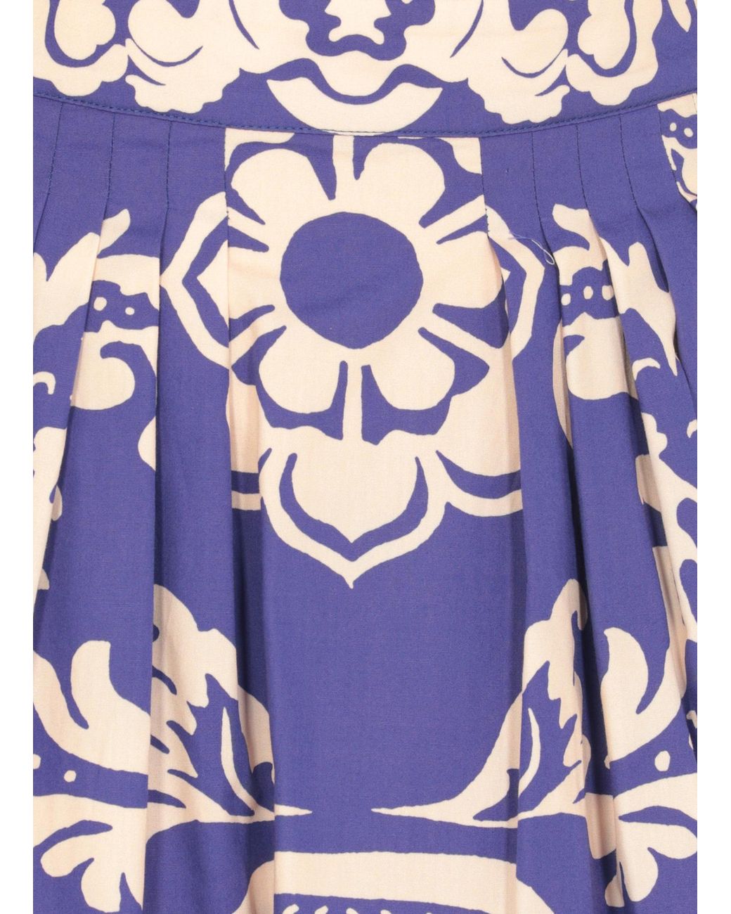 Etro Blue Pleat Detailed Printed Midi Skirt