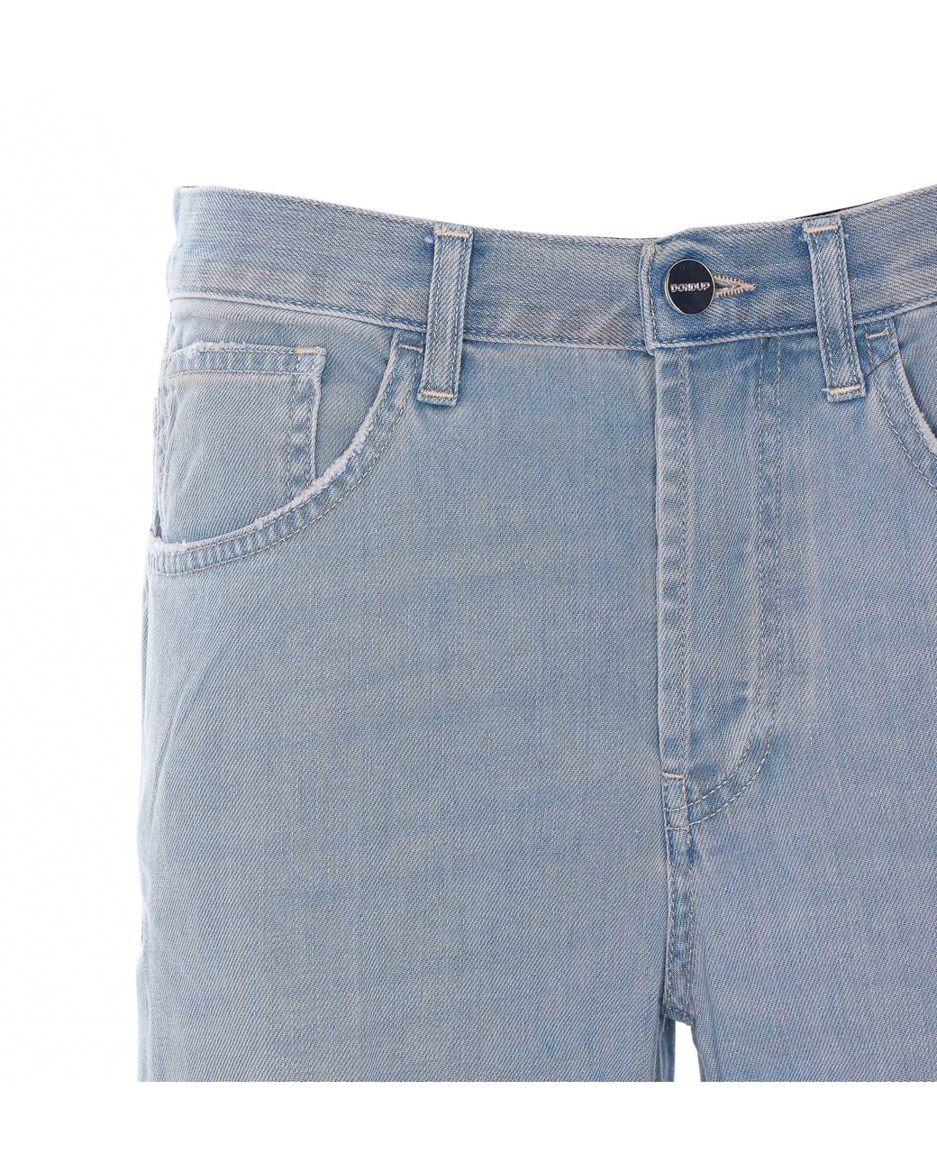 Dondup Blue Wide-Leg Buttoned Jeans