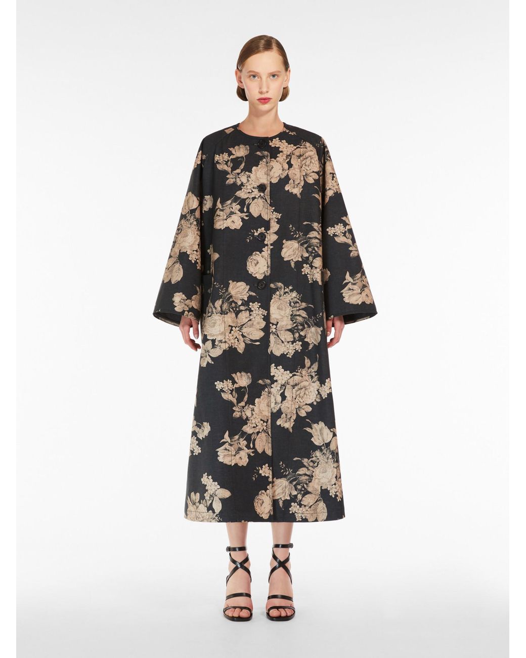 Max Mara Multicolor Lambert Floral-Print Coat