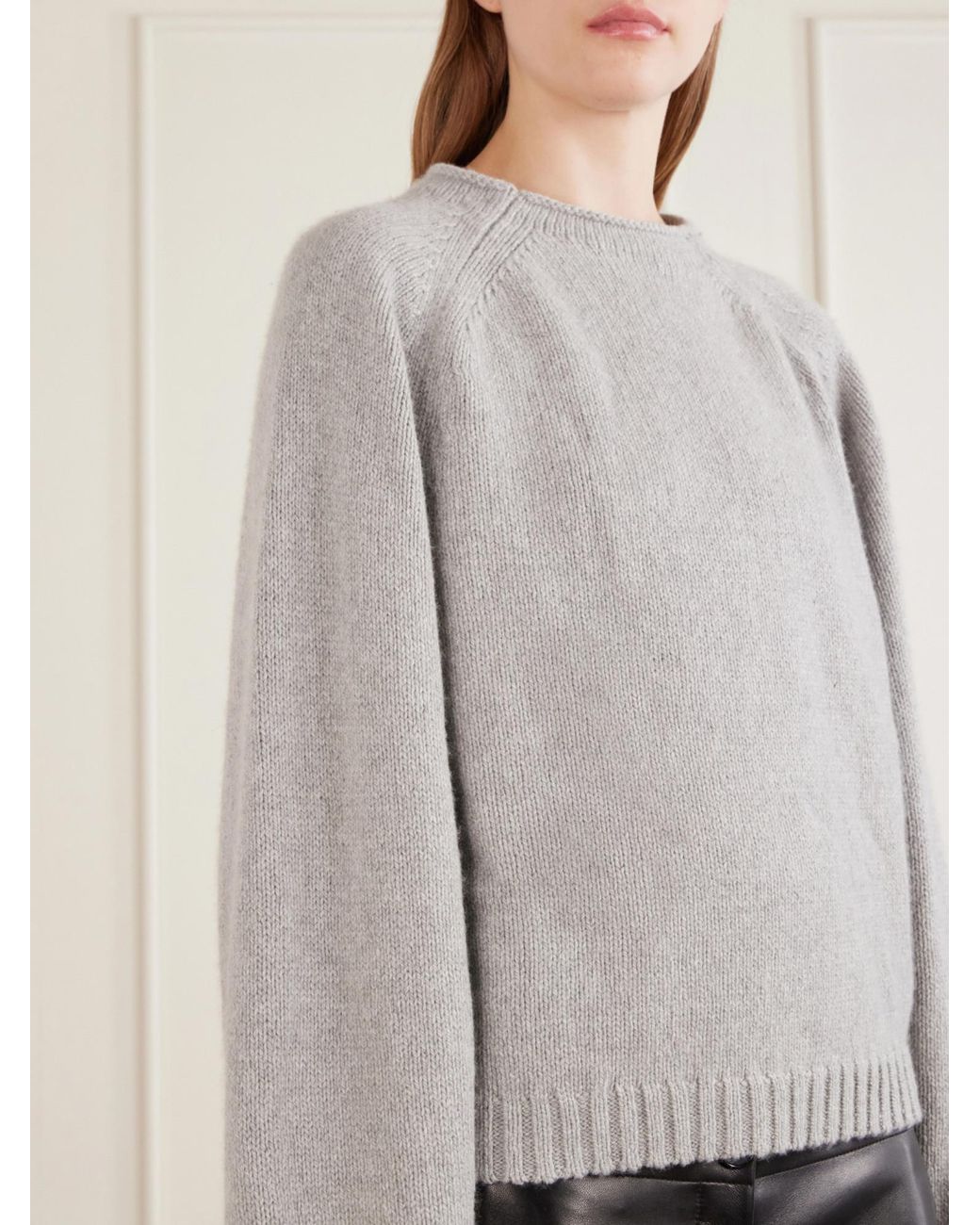 Khaite Gray Cashmere Sweater