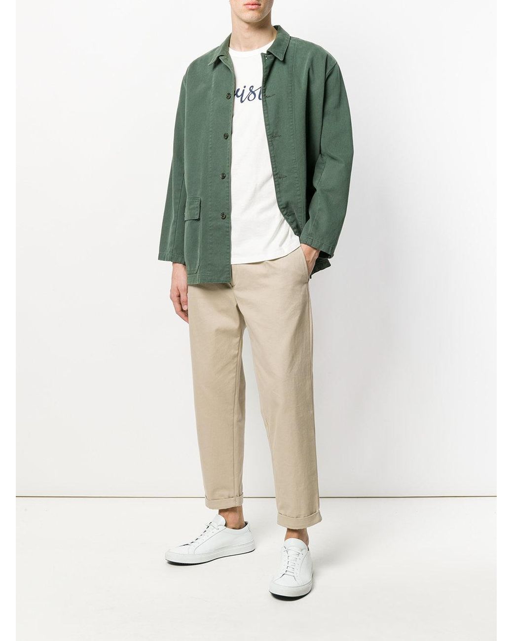 Maison Kitsuné White Parisien Printed T-Shirt for men