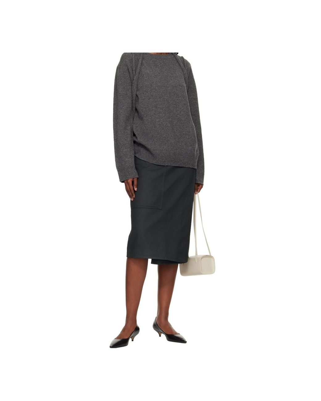 Issey Miyake Gray Oversized Sweater