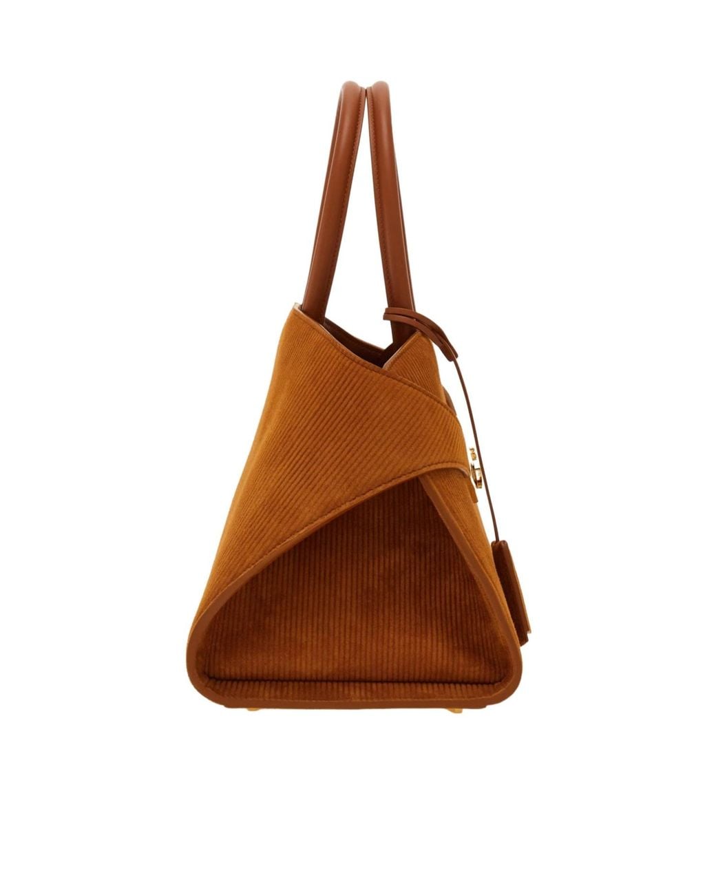 Ferragamo Brown Medium Hug Ripple-Corduroy Tote Bag