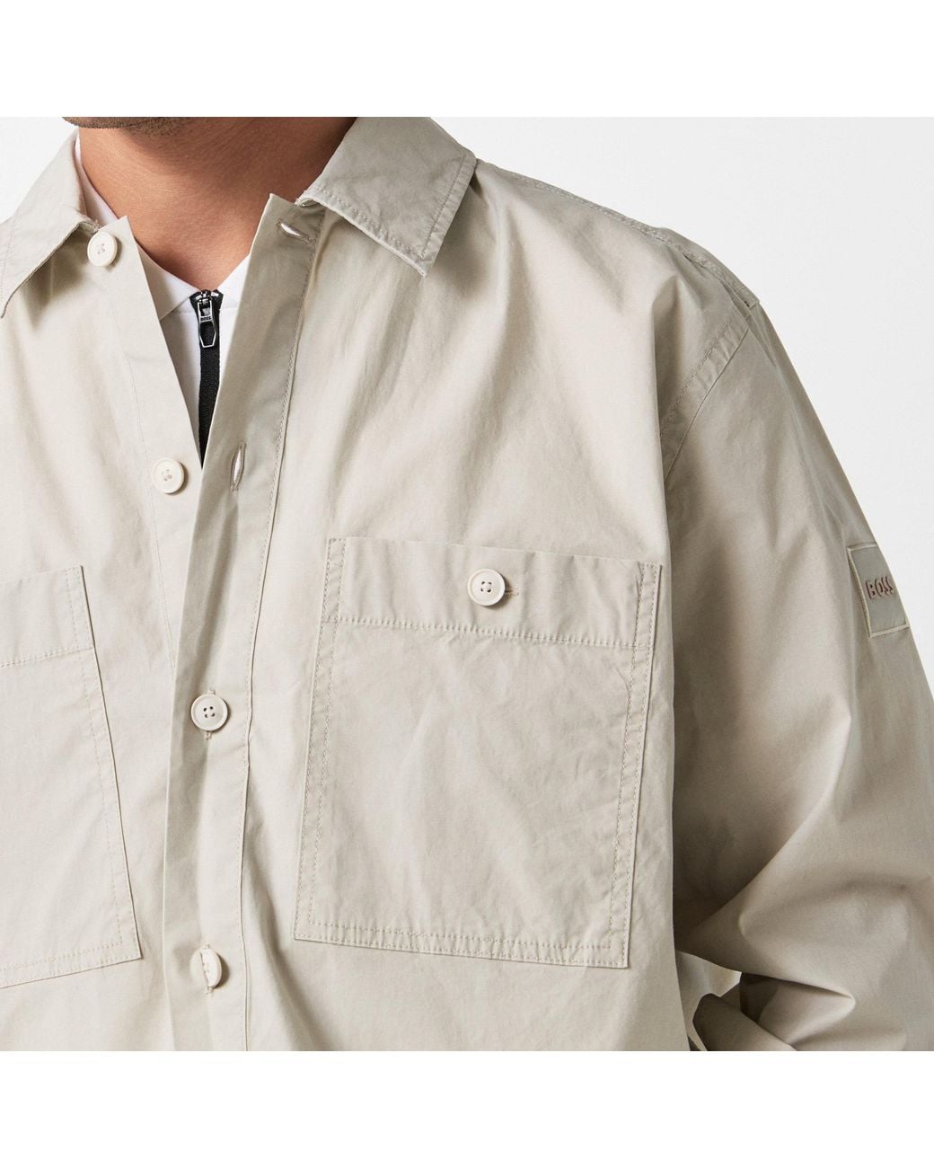 Boss White Light Casual Shirt-Style Jacket for men