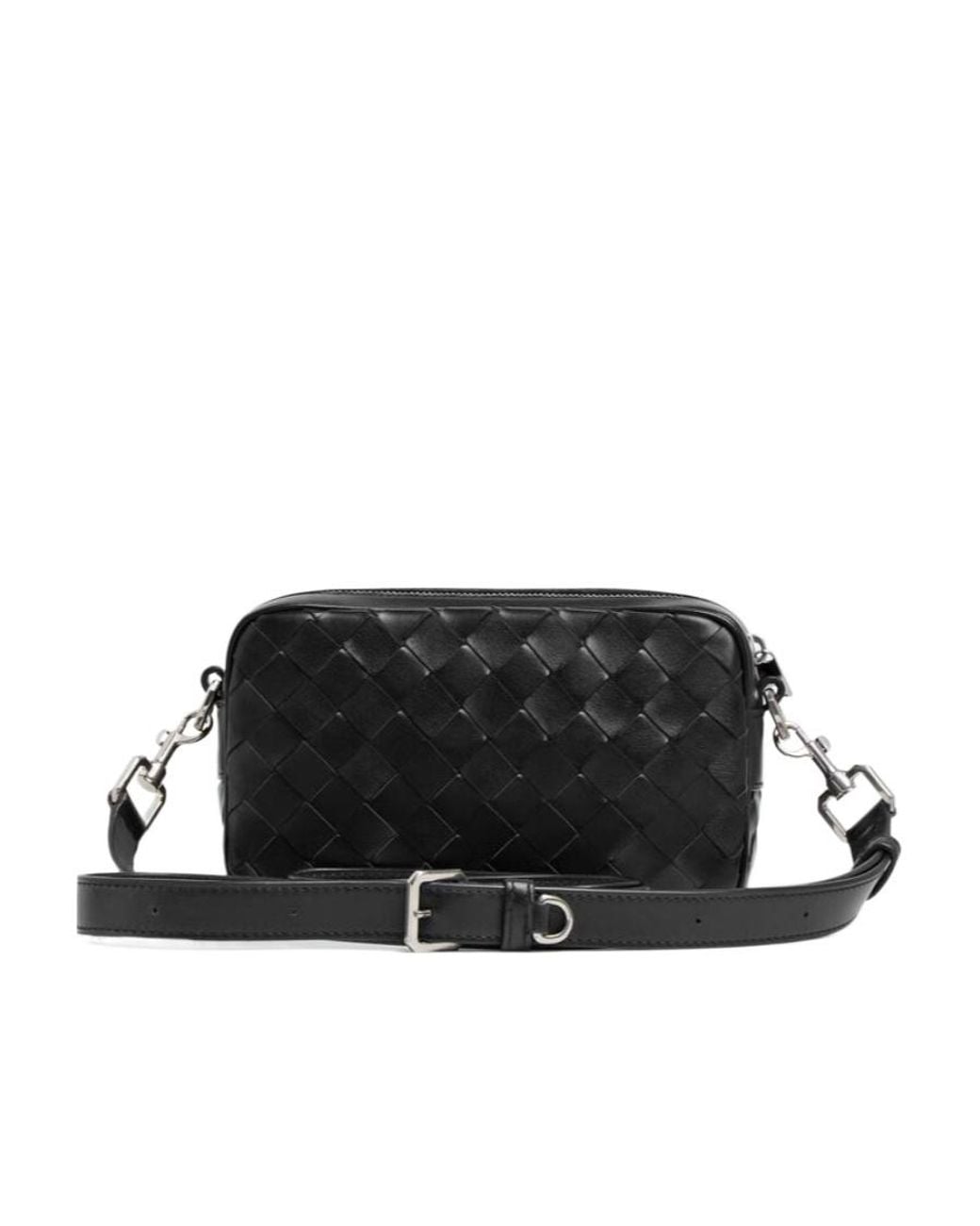 Bottega Veneta Black Intrecciato Mini Camera Bag for men