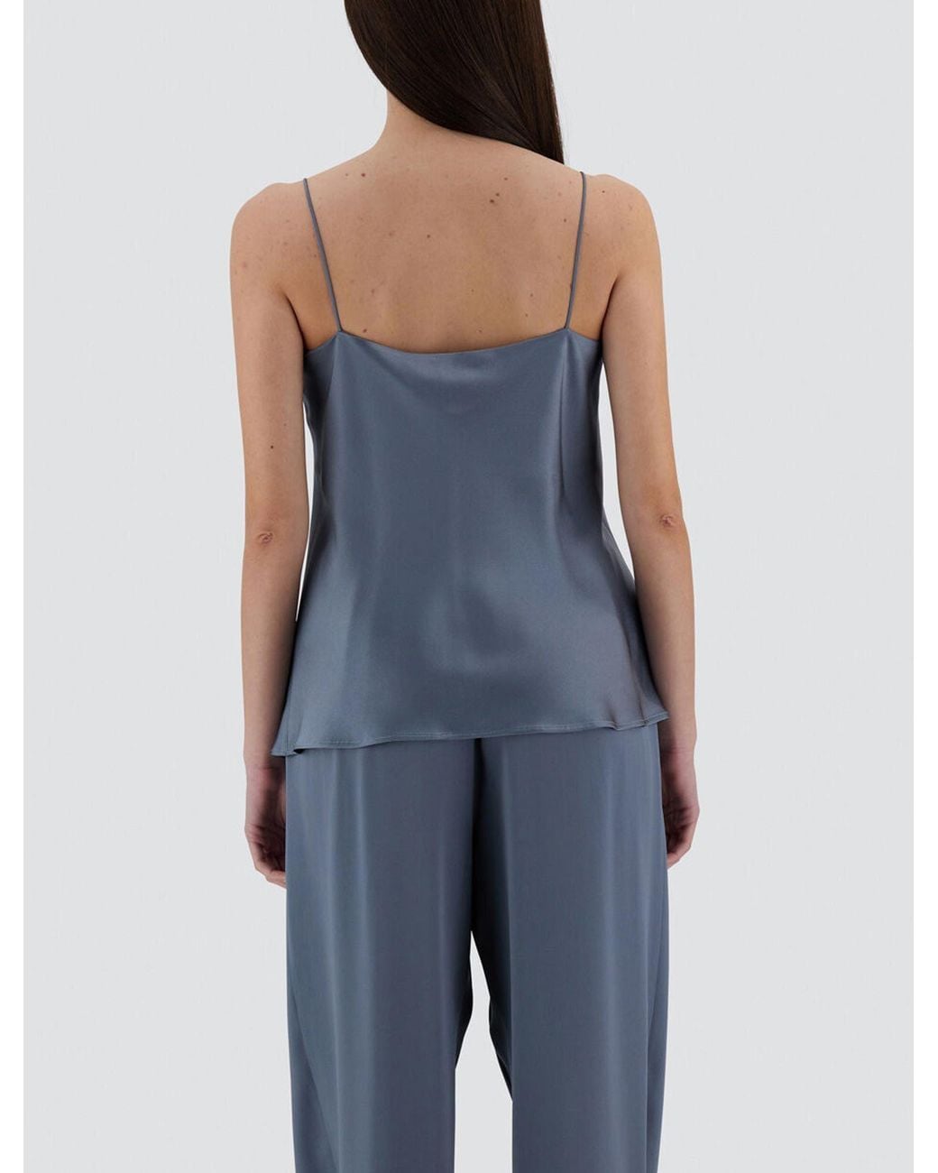 Herno Blue Flared Jersey Camisole Top