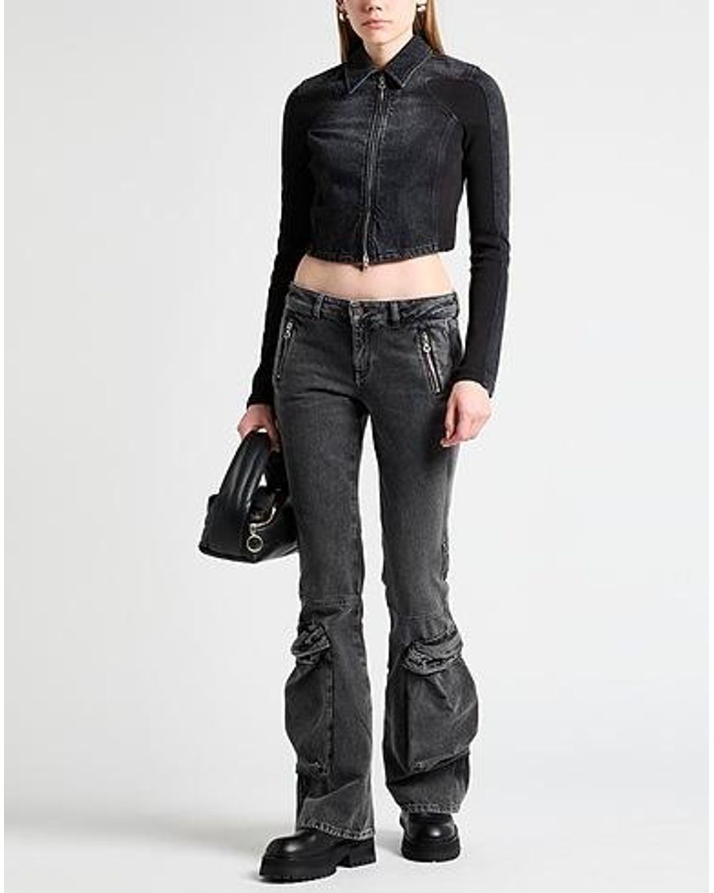 DIESEL Black Loose Multi-Pocket Jeans
