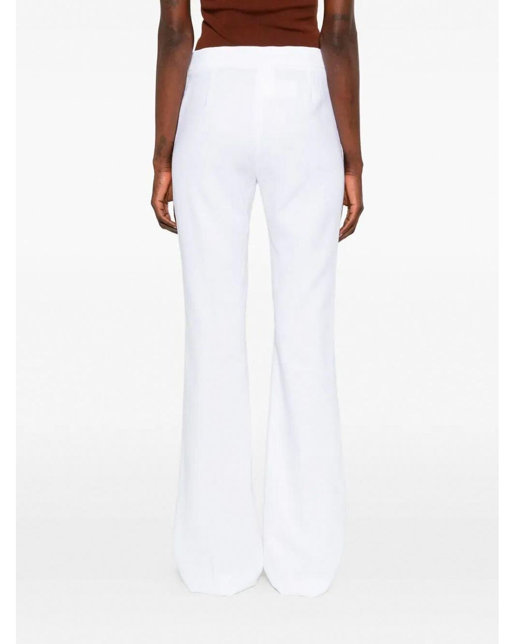 Max Mara White Flared Trousers