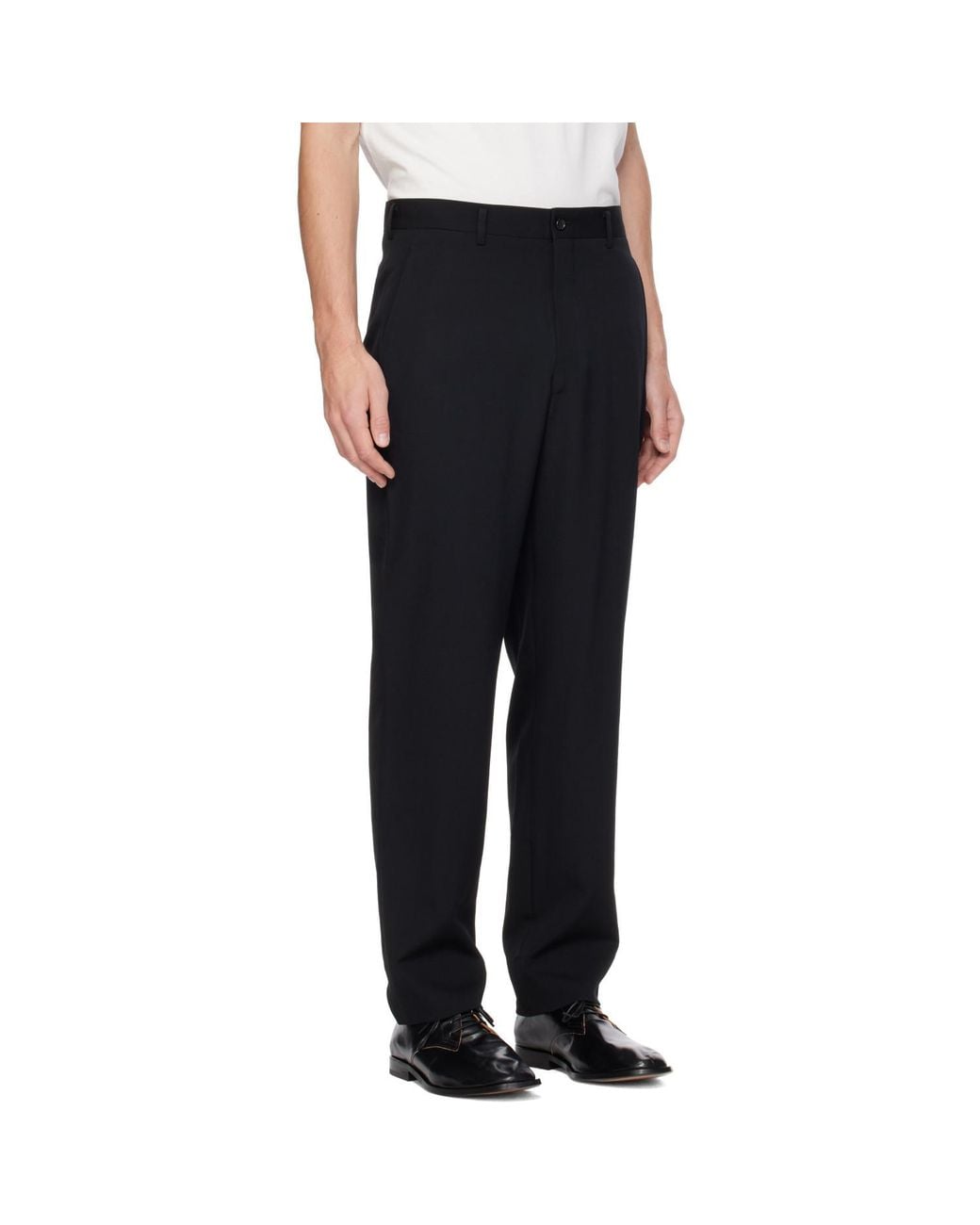 Comme des Garçons Black Casual Trousers With Belt Loops for men