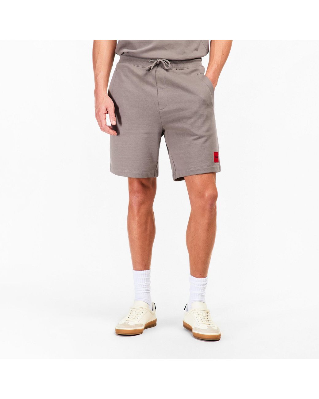 Boss Gray Jogger Fleece Shorts for men