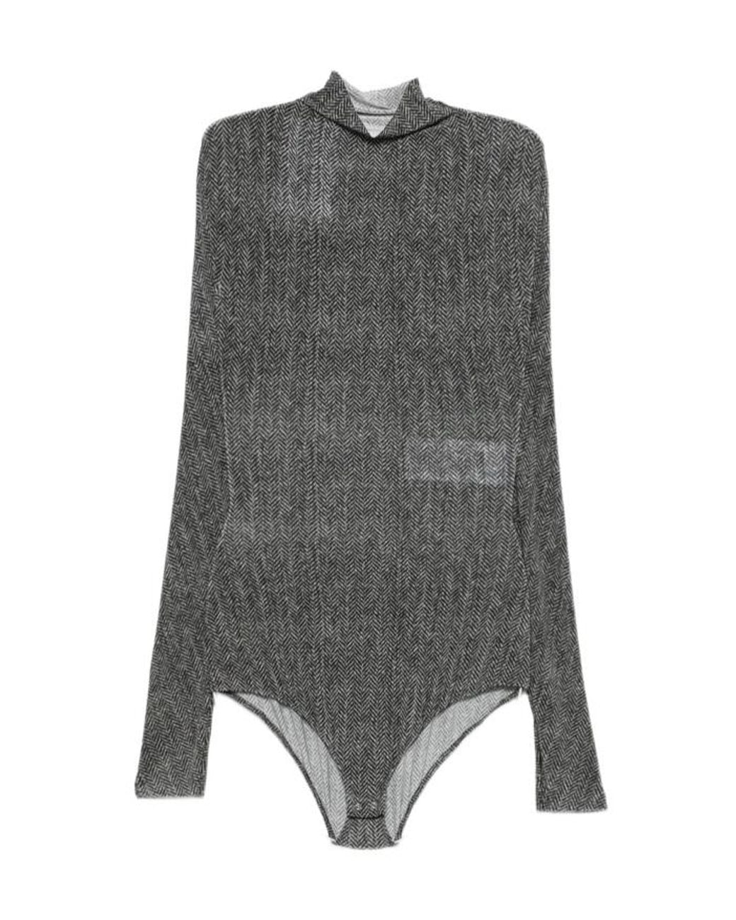 Maison Margiela Gray High-Neck Bodysuit