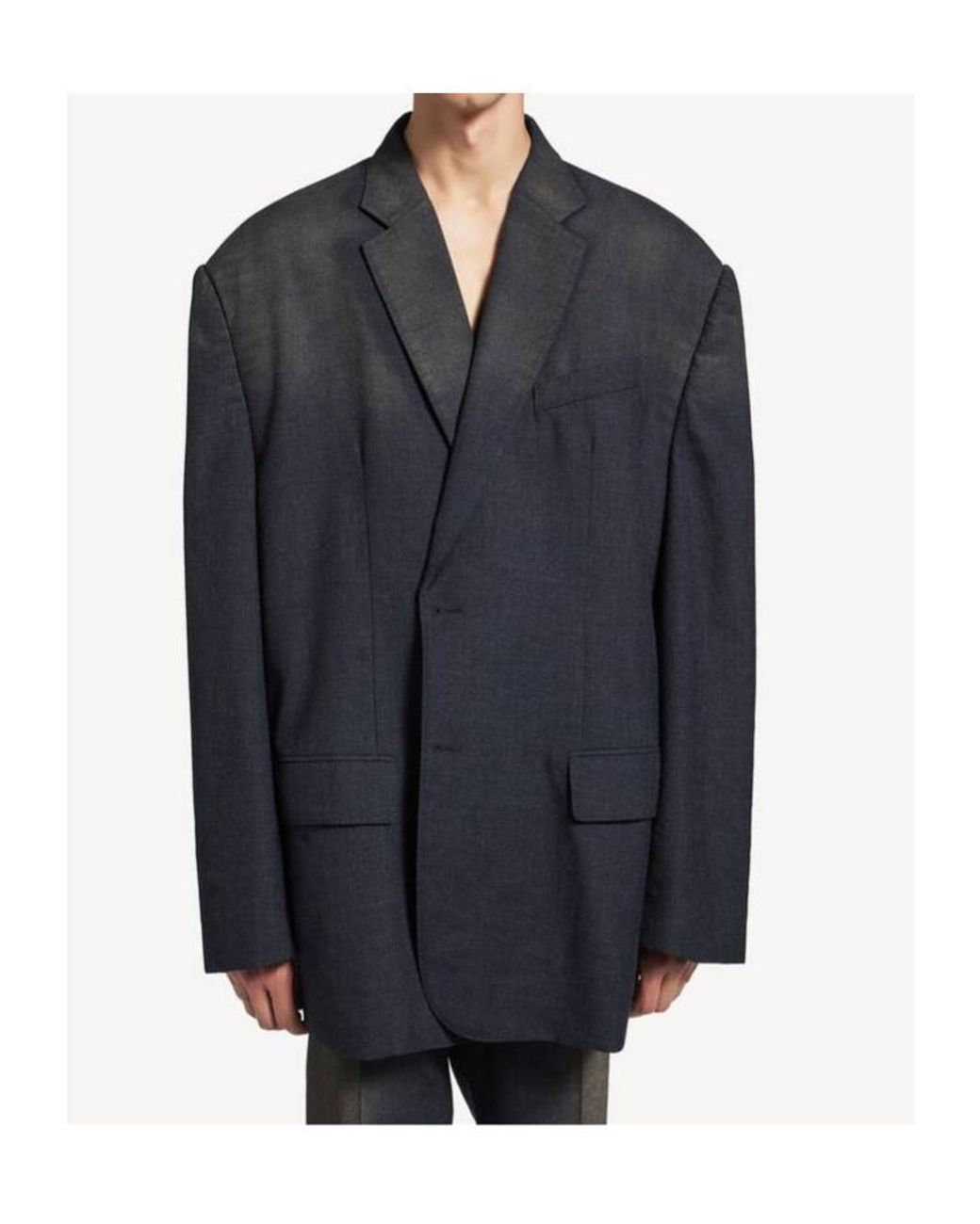 Balenciaga Blue Wool Faded Blazer for men