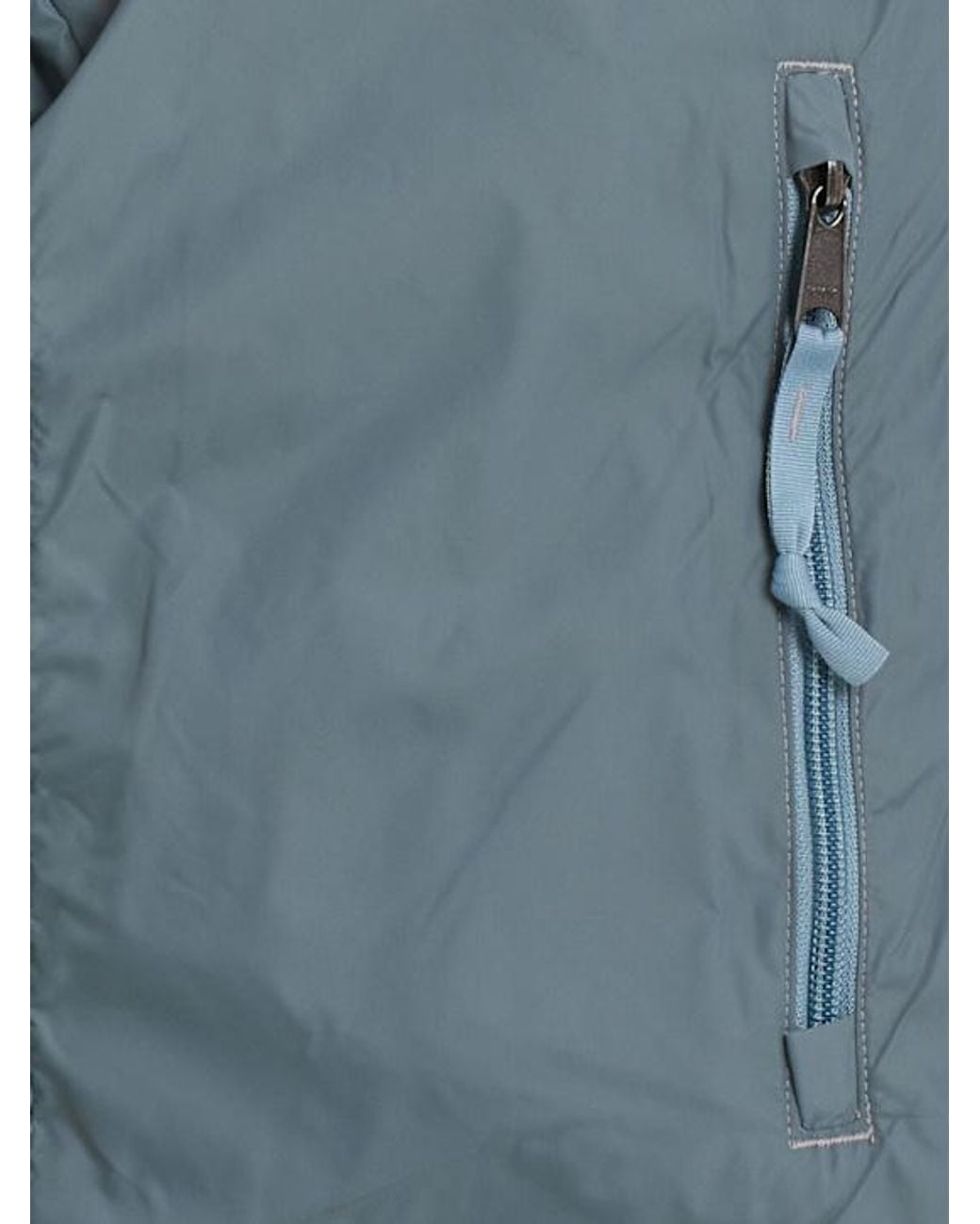 The North Face Blue Short Down Jacket With Zip Closure
