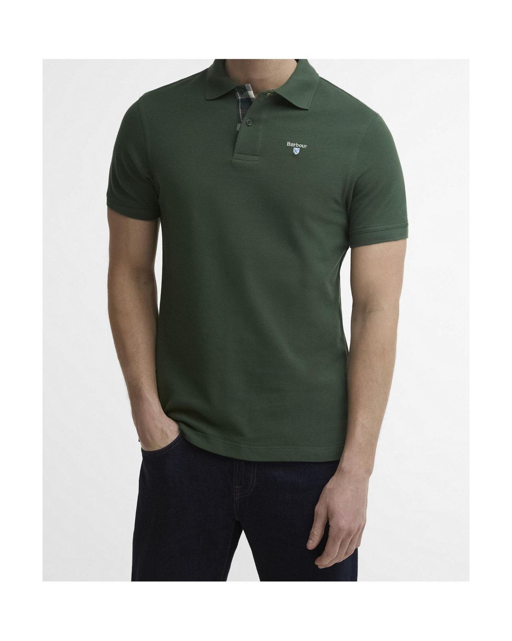 Barbour Green Short-Sleeved Polo Shirt for men