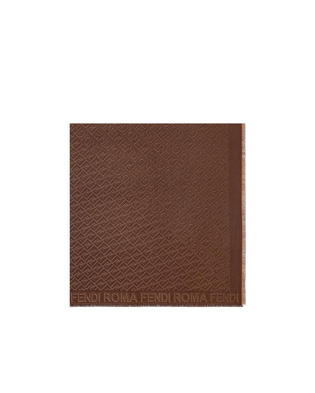 Fendi Brown Ff Jacquard 3D-Effect Shawl