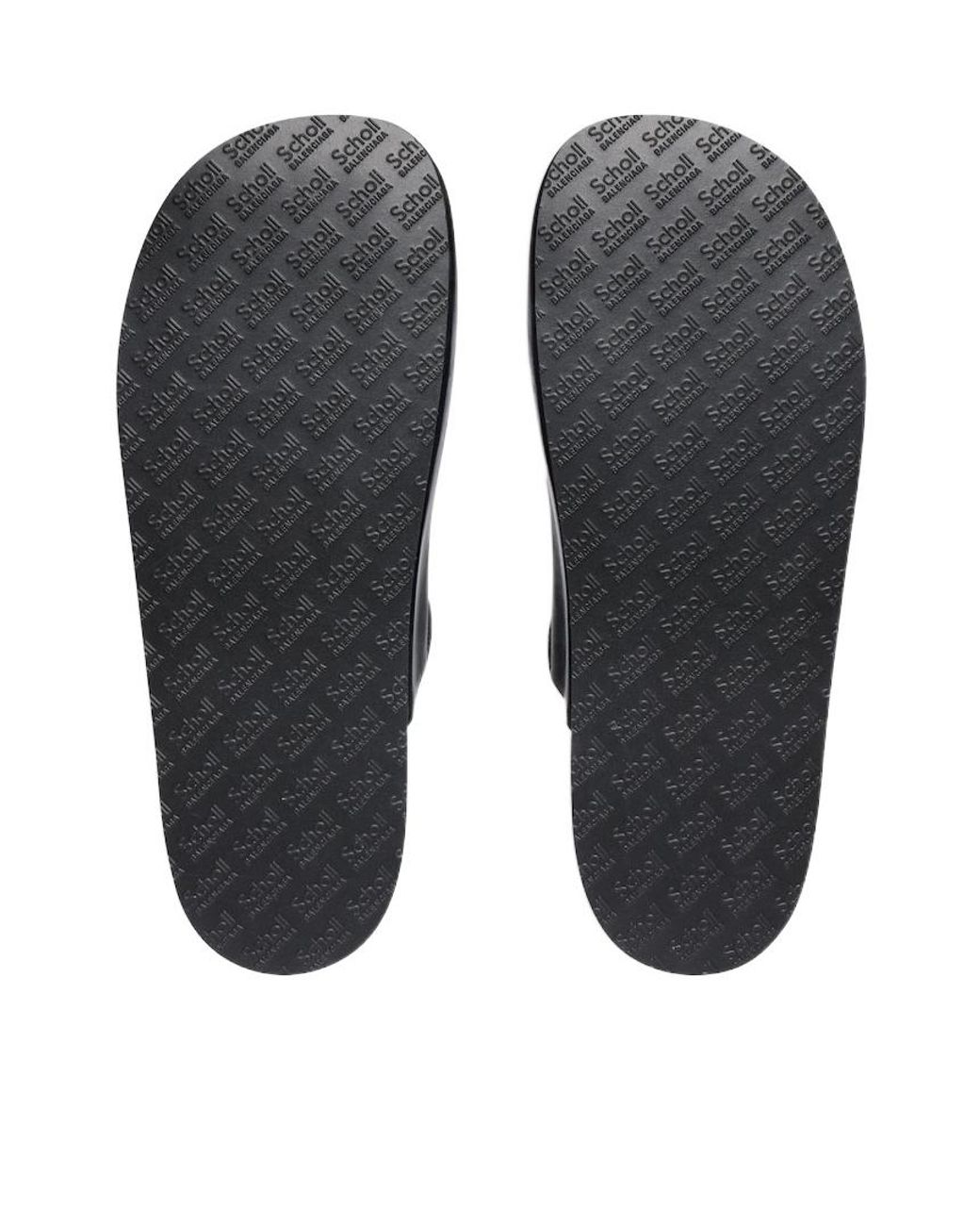 Balenciaga Black X Scholl Flat Mules for men
