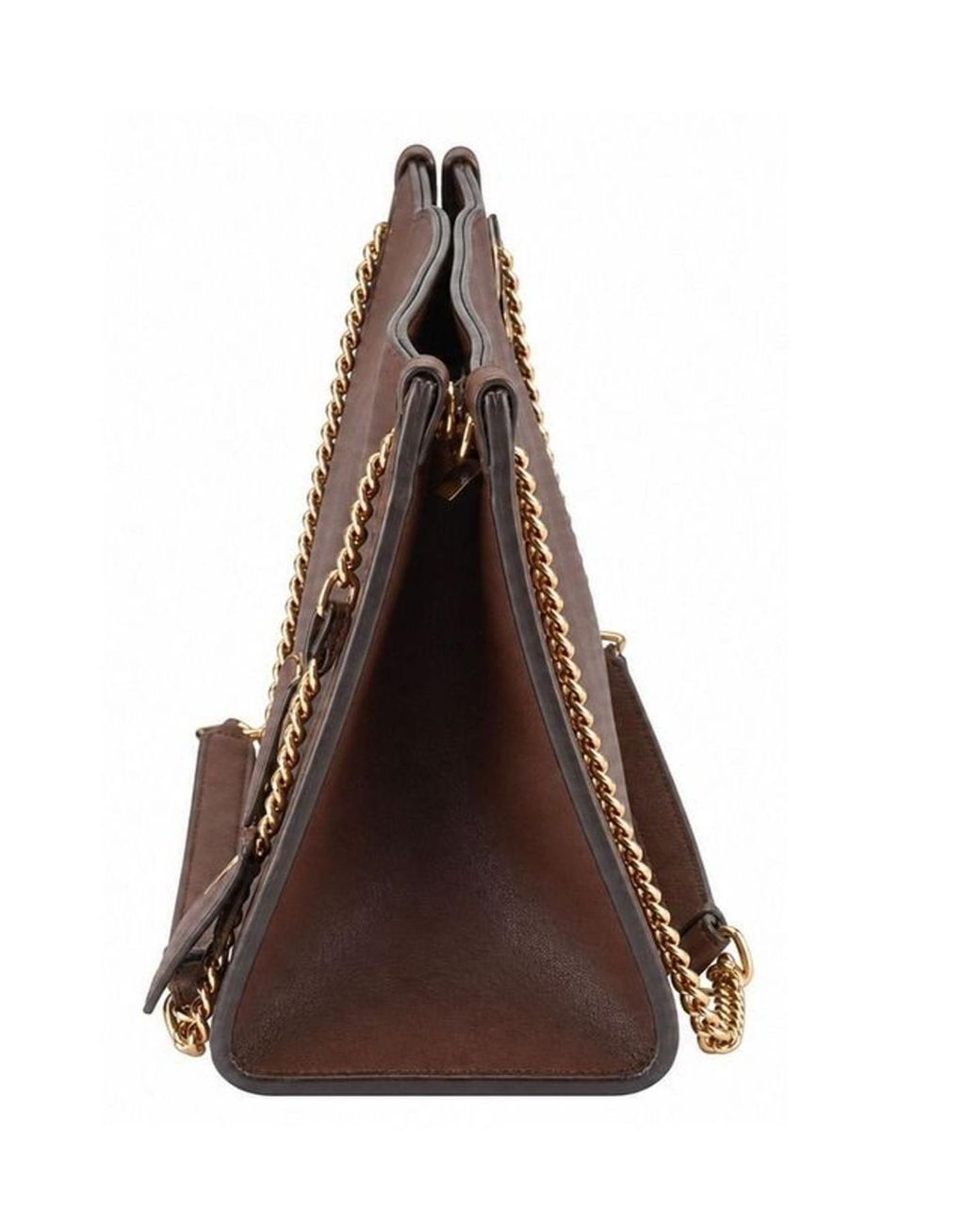 Ralph Lauren Brown Lauren Chain-Linked Tote Bag