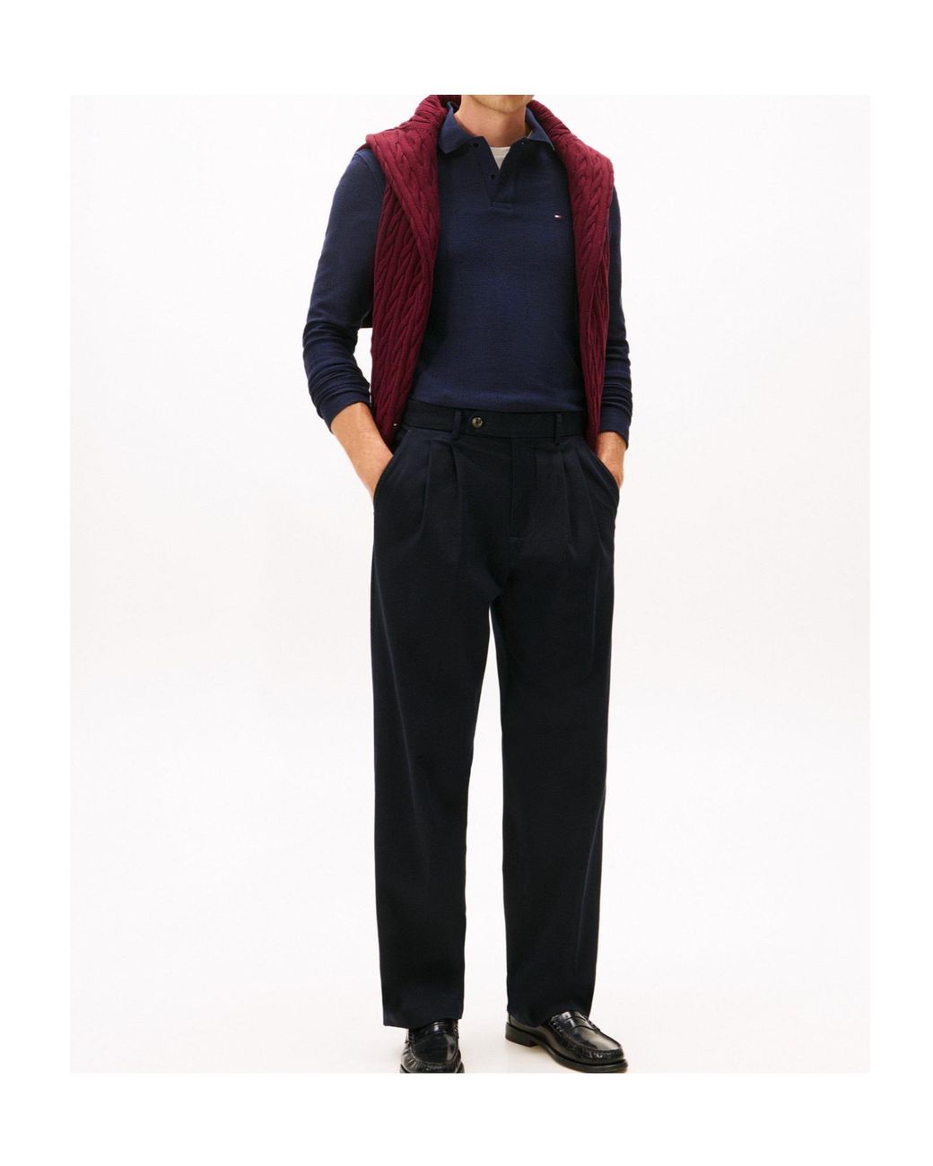Tommy Hilfiger Blue Herring Long-Sleeve Polo Shirt for men