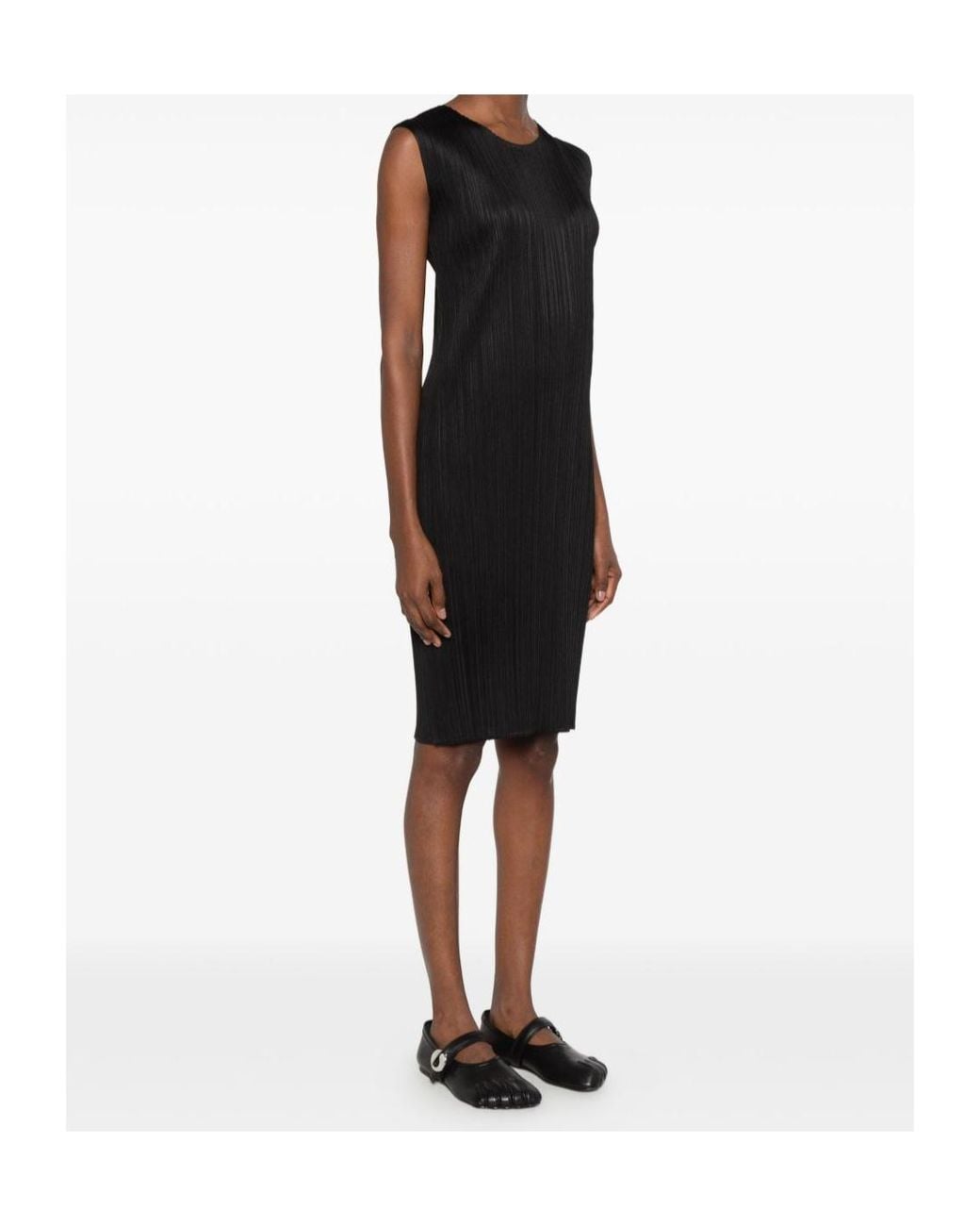 Pleats Please Issey Miyake Black Pleated Dress