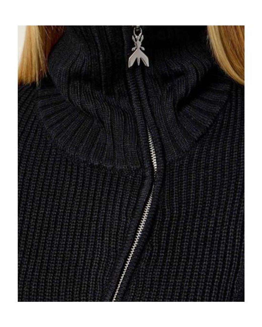 Patrizia Pepe Black Long-Sleeve Zip-Up Sweater