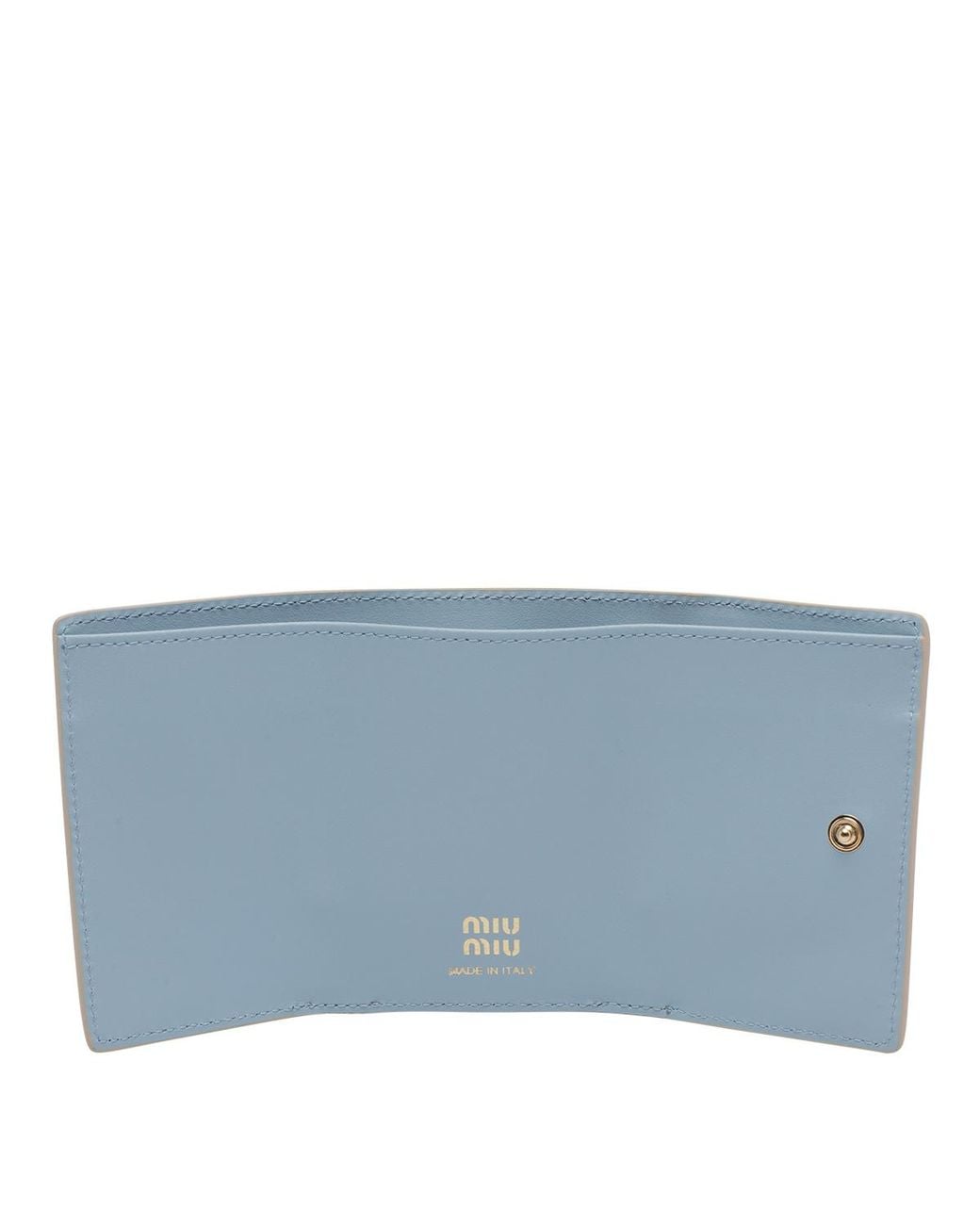 Miu Miu White Logo-Detailed Tri-Fold Wallet