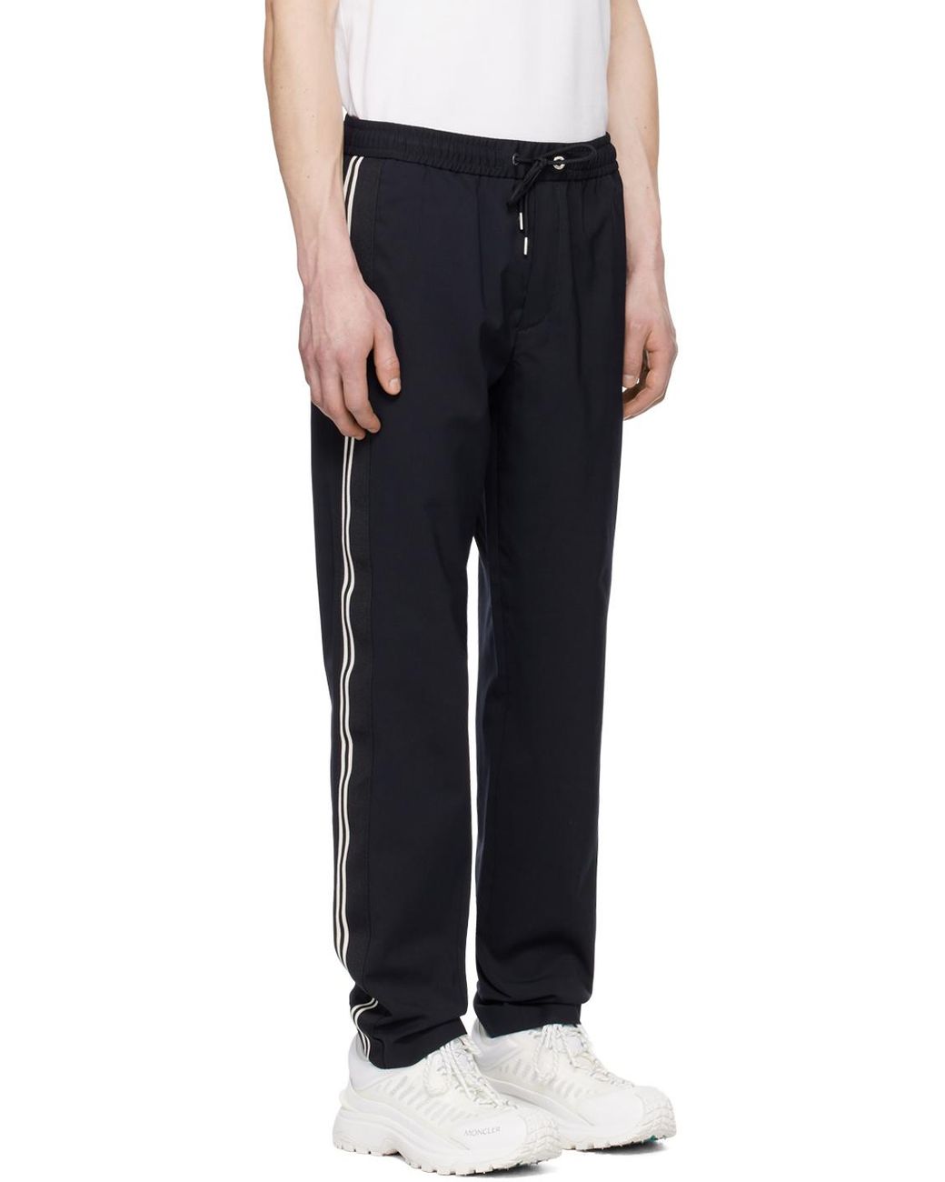 Moncler Blue Gabardine Jogging Trousers for men