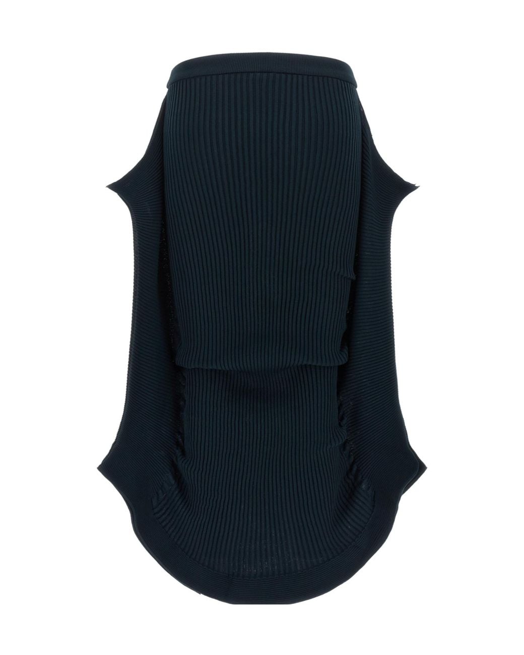 Issey Miyake Blue Prance Draped Ribbed Skirt