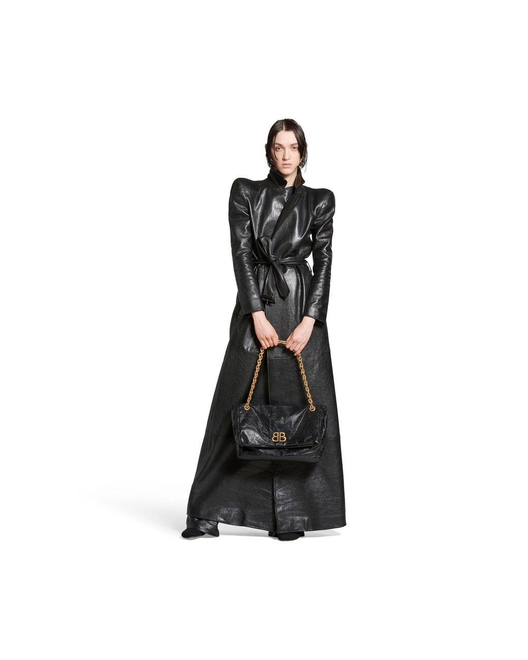 Balenciaga Black Monaco Medium Chain Shoulder Bag