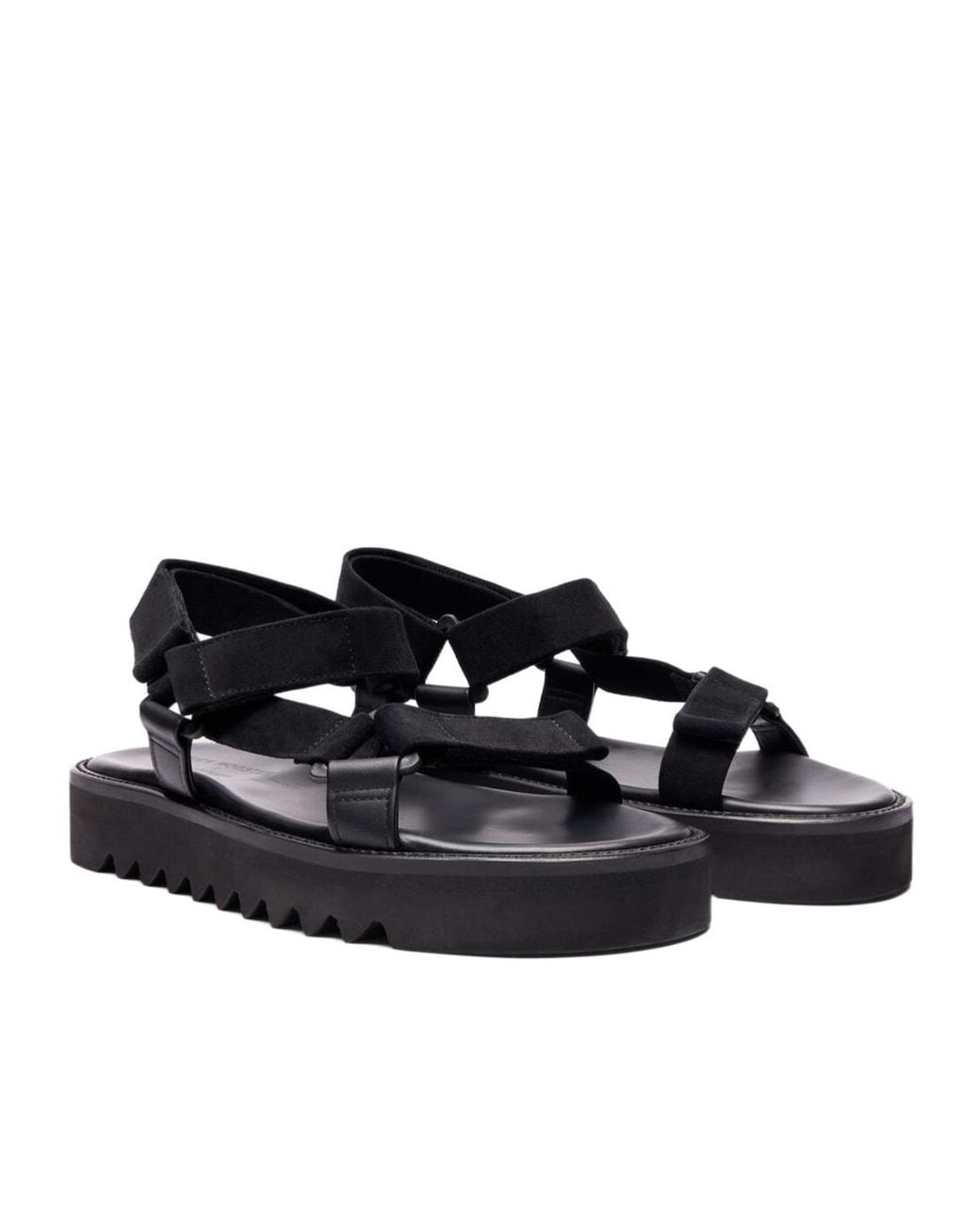 Scarosso Black Round-Toe Sandals for men