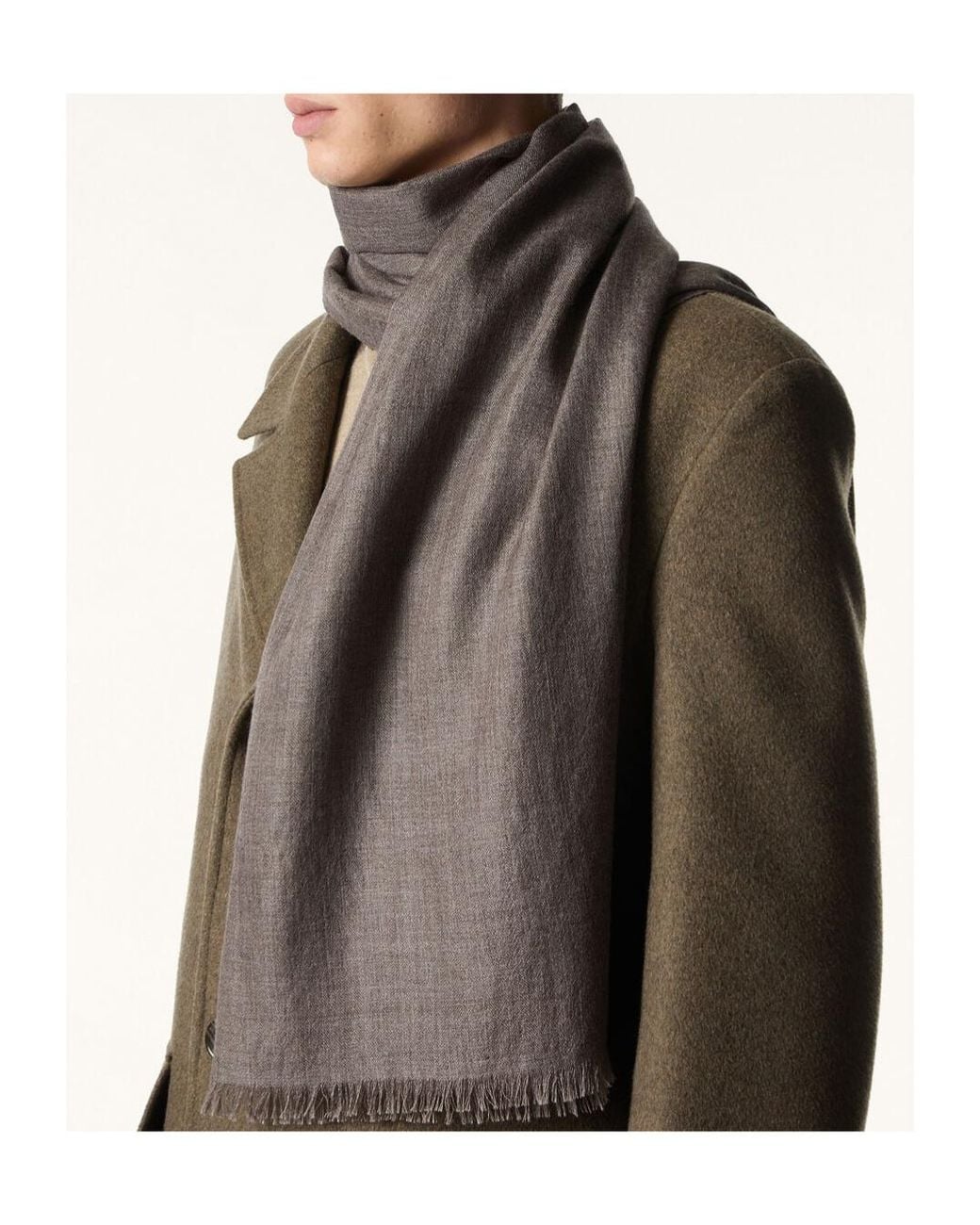 Loro Piana Gray Royal Garza Scarf for men