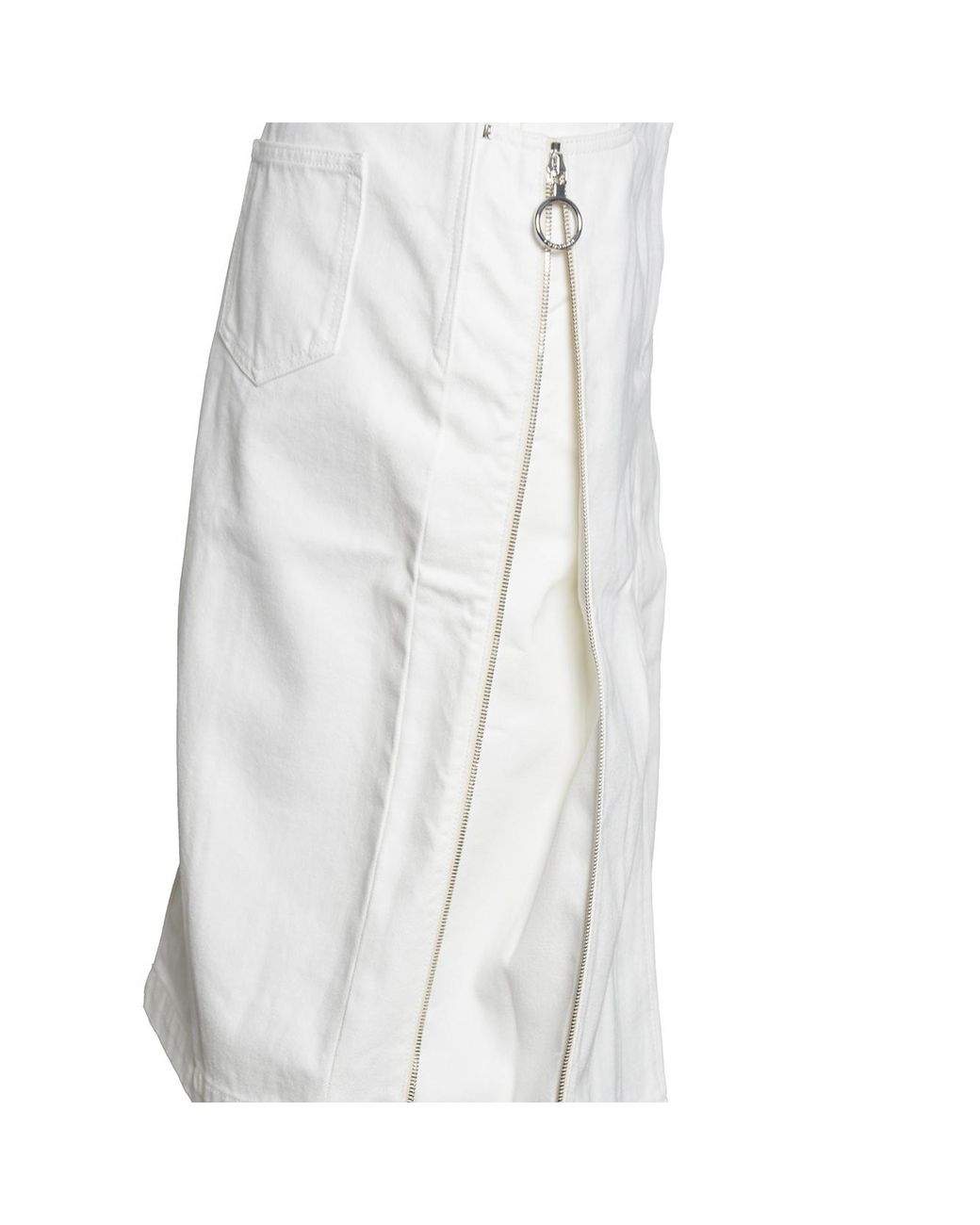 Rabanne White Rabanne Slit-Detailed Denim Skirt