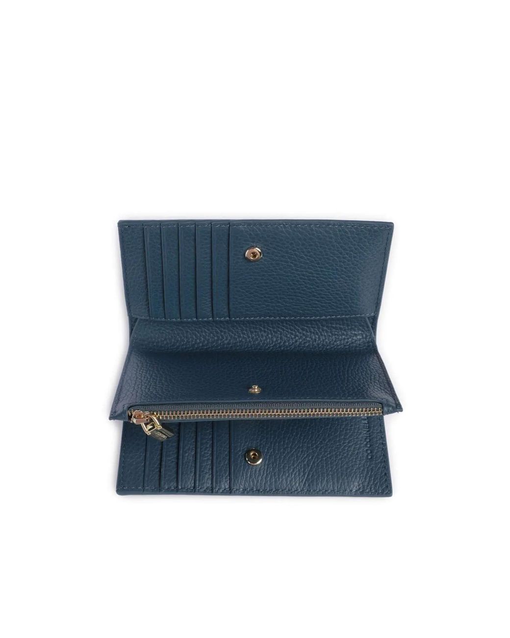 Coccinelle Blue Logo Lettering Zipped Wallet