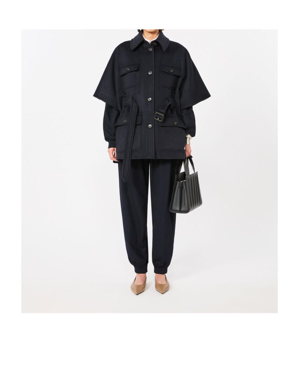 Max Mara Black Whitney Top Handle Bag