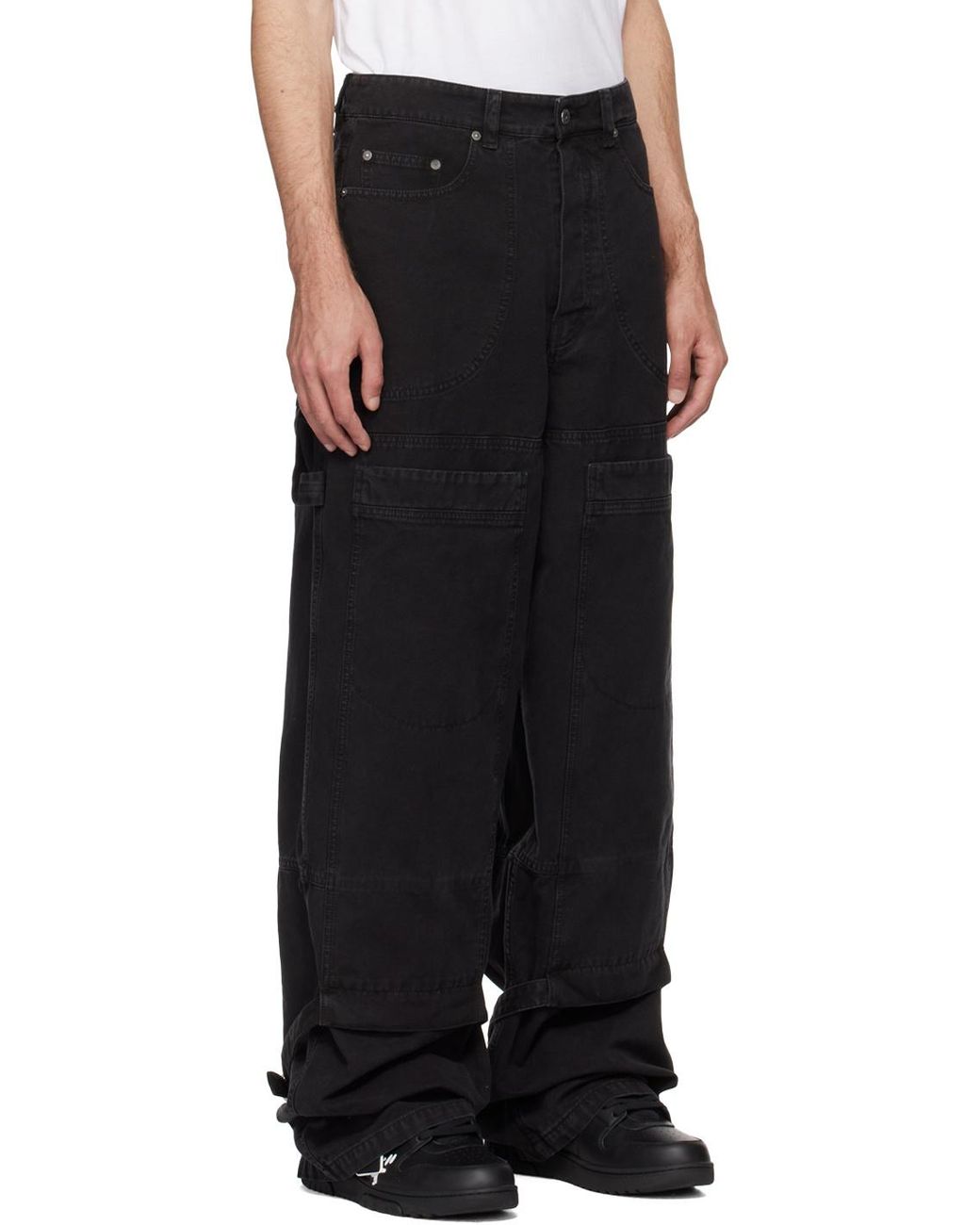 Off-White c/o Virgil Abloh Black Logo Patch Straight-Leg Jeans for men