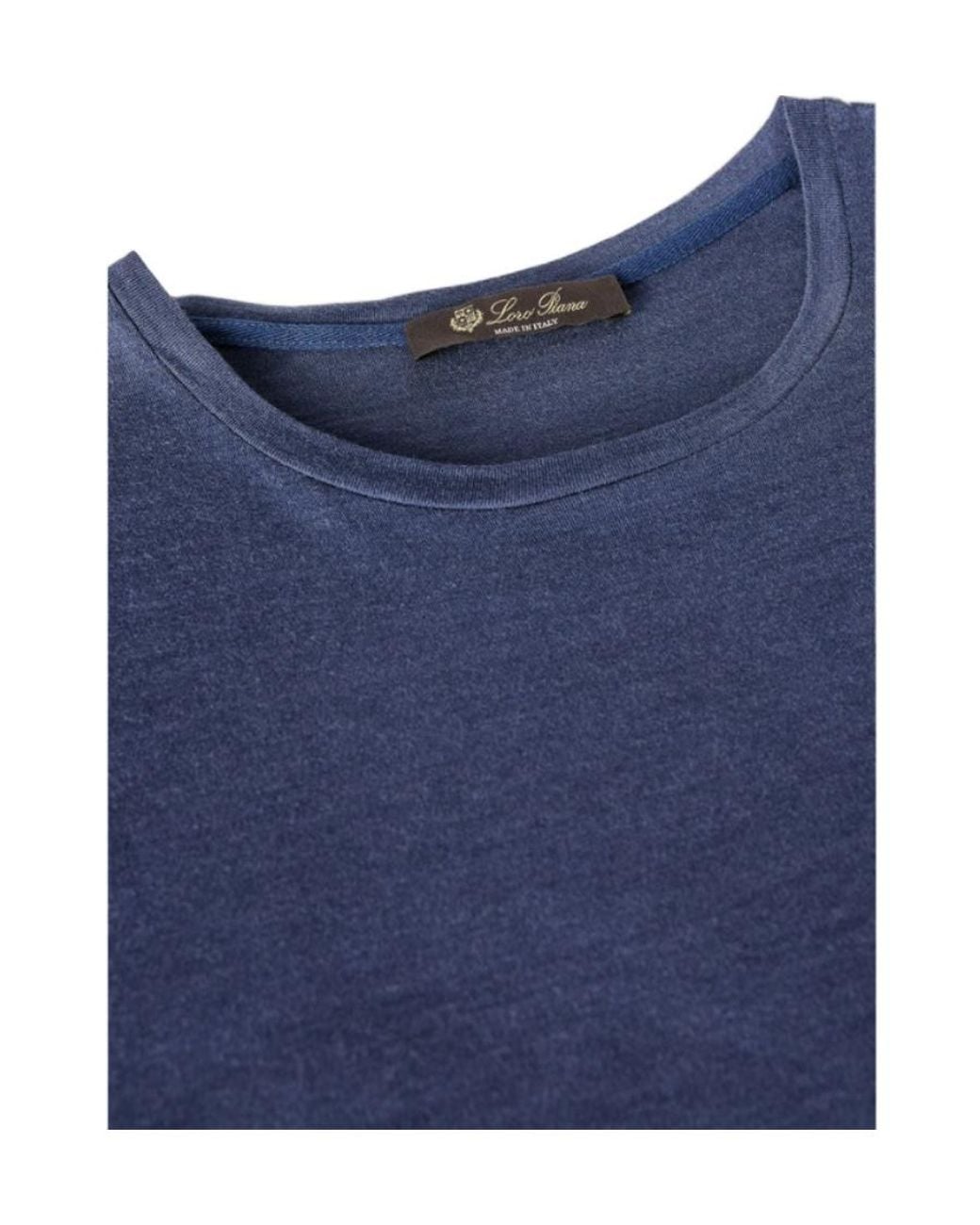 Loro Piana Blue Short-Sleeved Jersey T-Shirt for men
