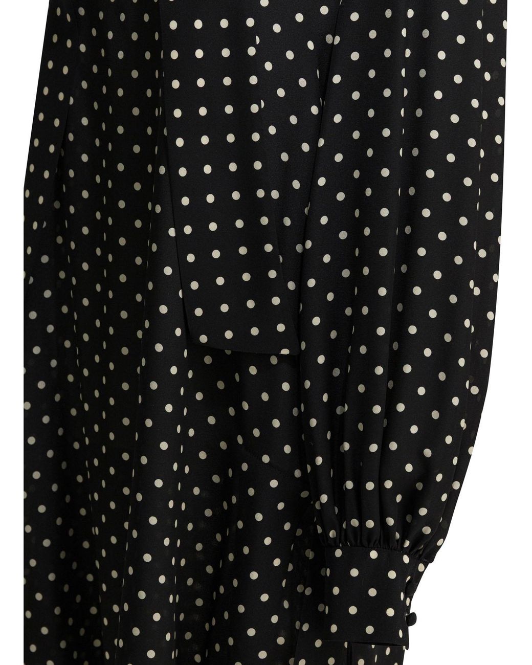 Valentino Black Polka Dot Printed Long-Sleeved Dress