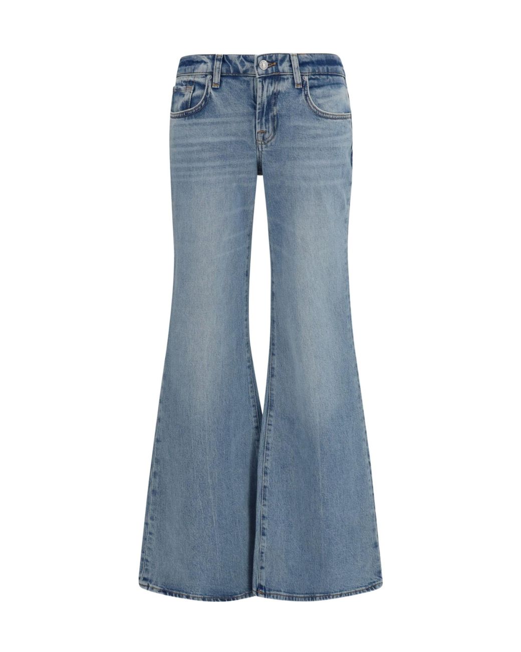 7 For All Mankind Blue Low Rise Flare Jeans