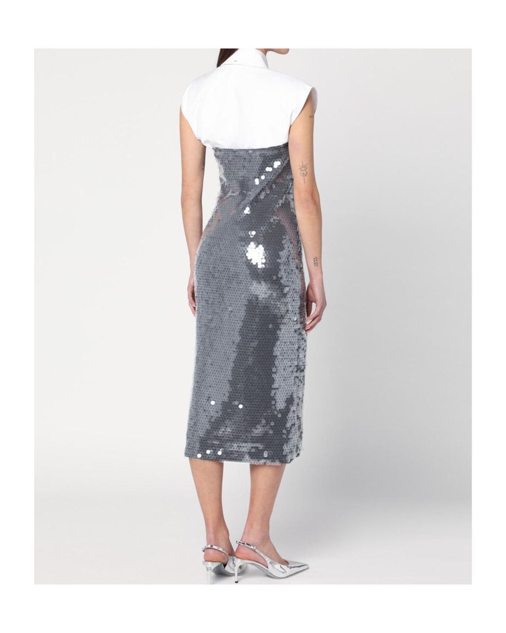 Sportmax Gray Sequined Dress