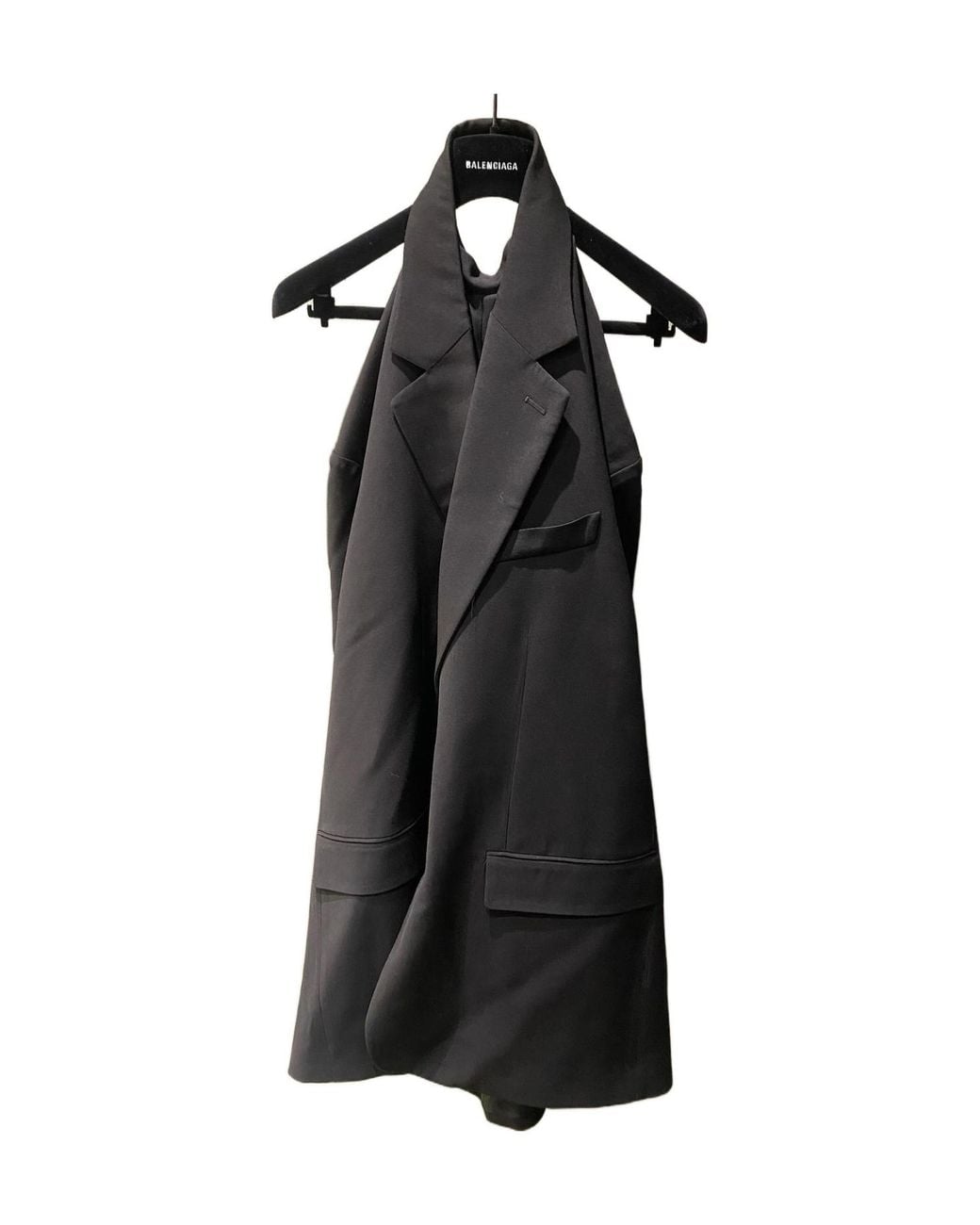 Balenciaga Black Suspended Tailored Dress