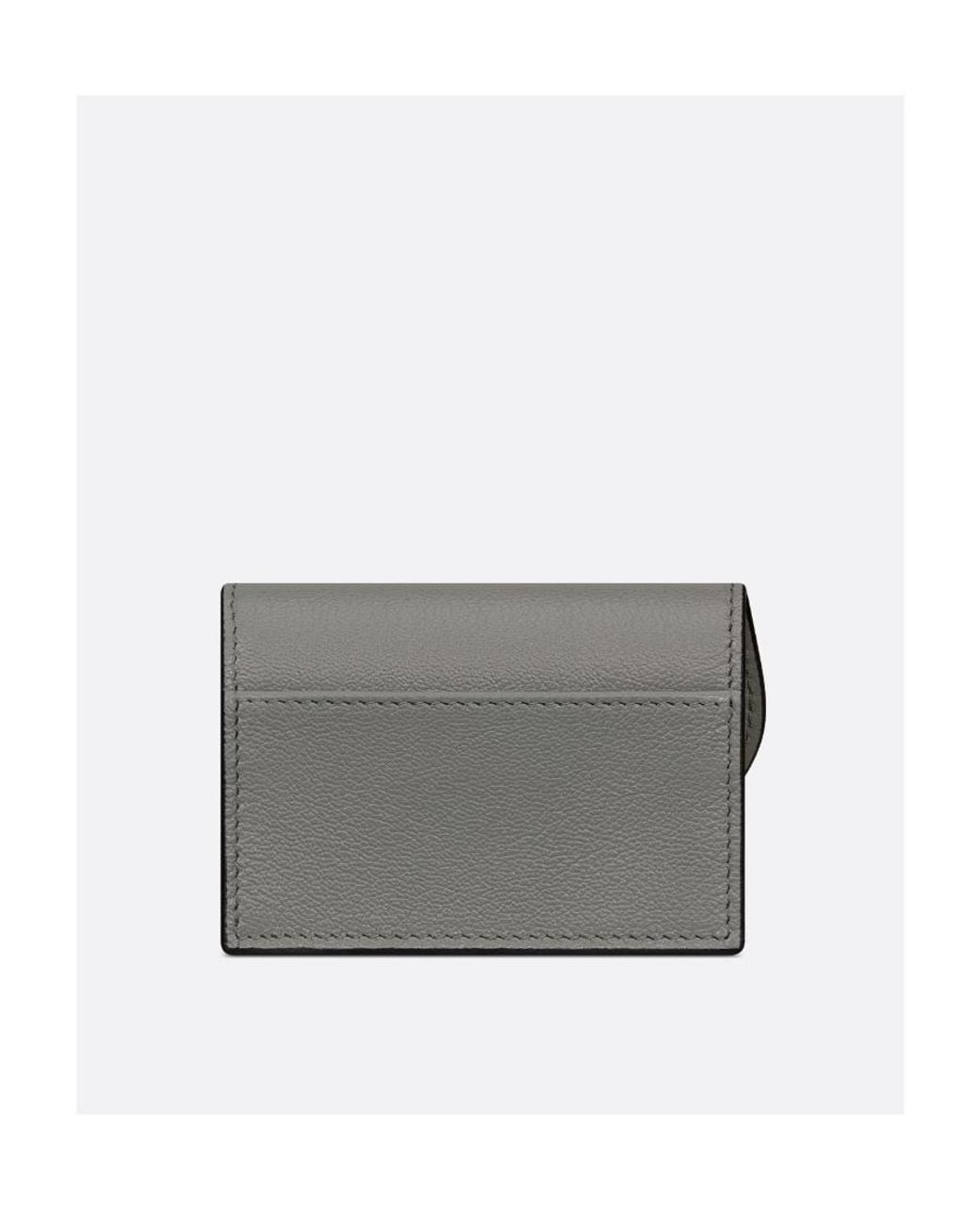 Dior Gray Saddle Flap Card Holder