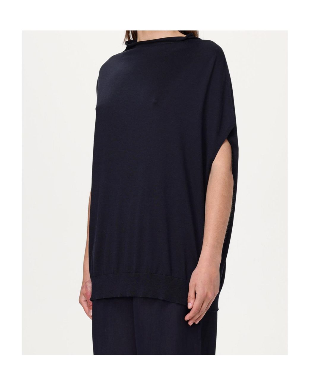 Fabiana Filippi Blue Roll-Neck Knitted Top